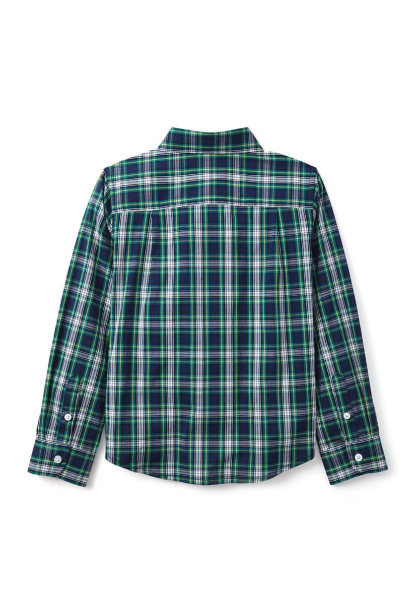 Boys 4-7 Long Sleeve Poplin Plaid Shirt