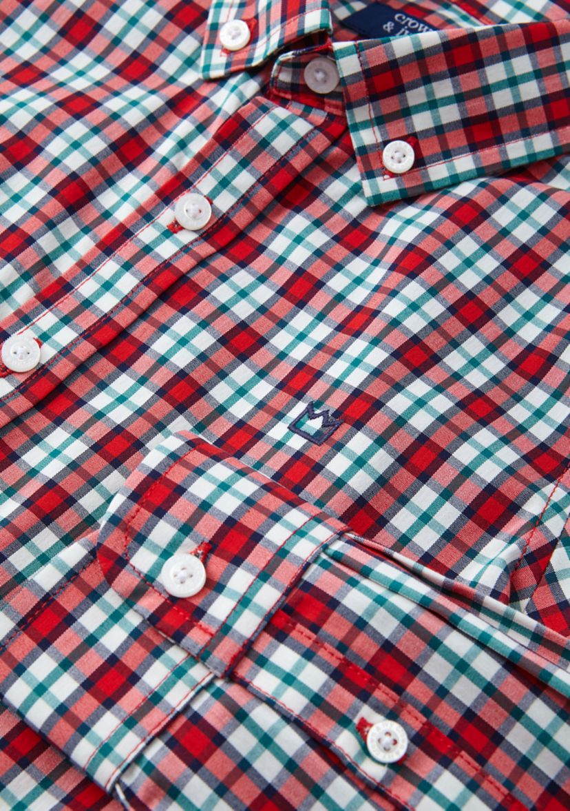 Boys 4-7 Long Sleeve Poplin Plaid Shirt