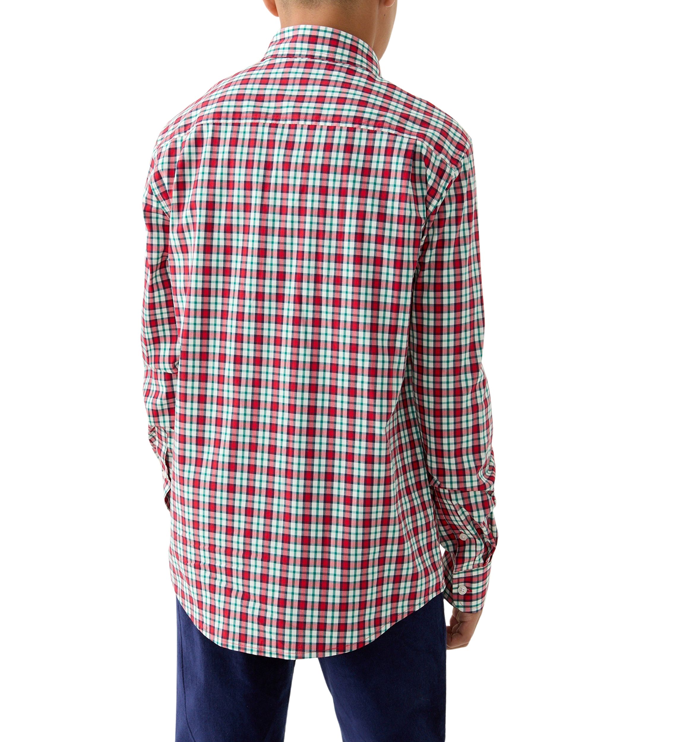 Boys 8-20 Long Sleeve Poplin Plaid Shirt