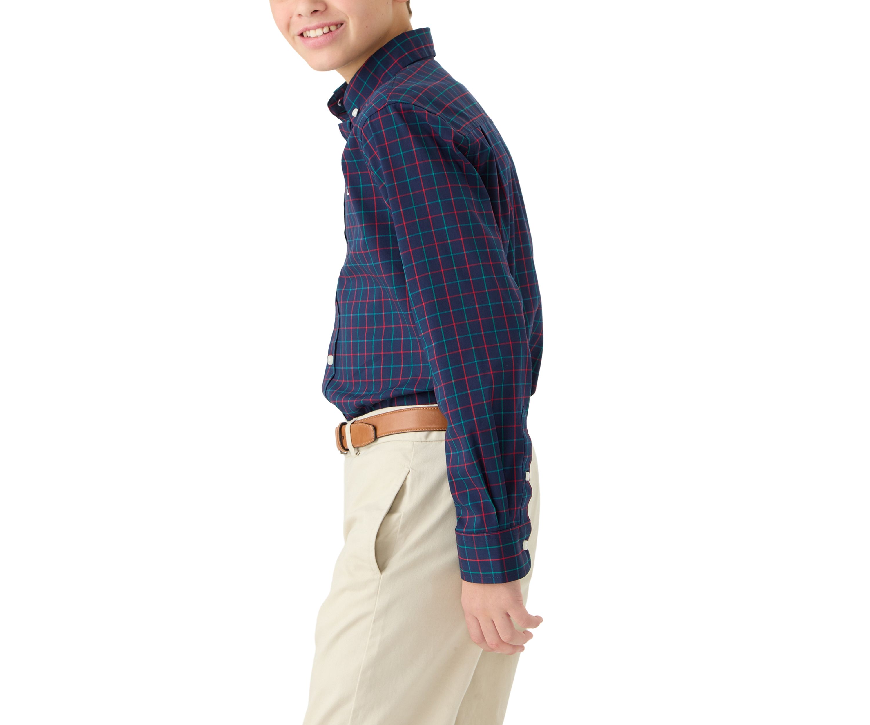 Boys 8-20 Poplin Plaid Shirt