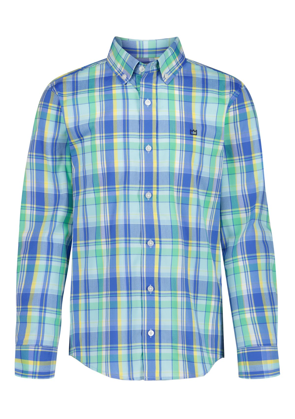 Boys 8-20 Husky Summer Plaid Poplin Shirt