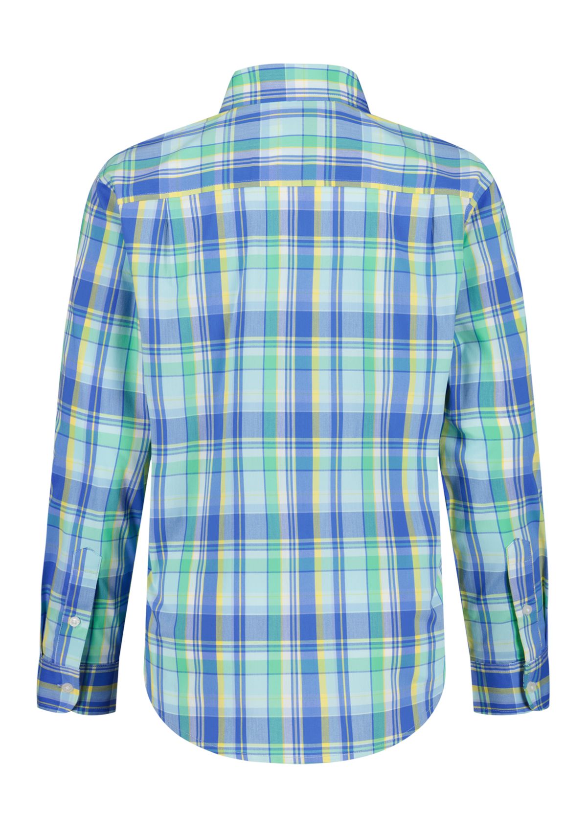 Boys 8-20 Husky Summer Plaid Poplin Shirt