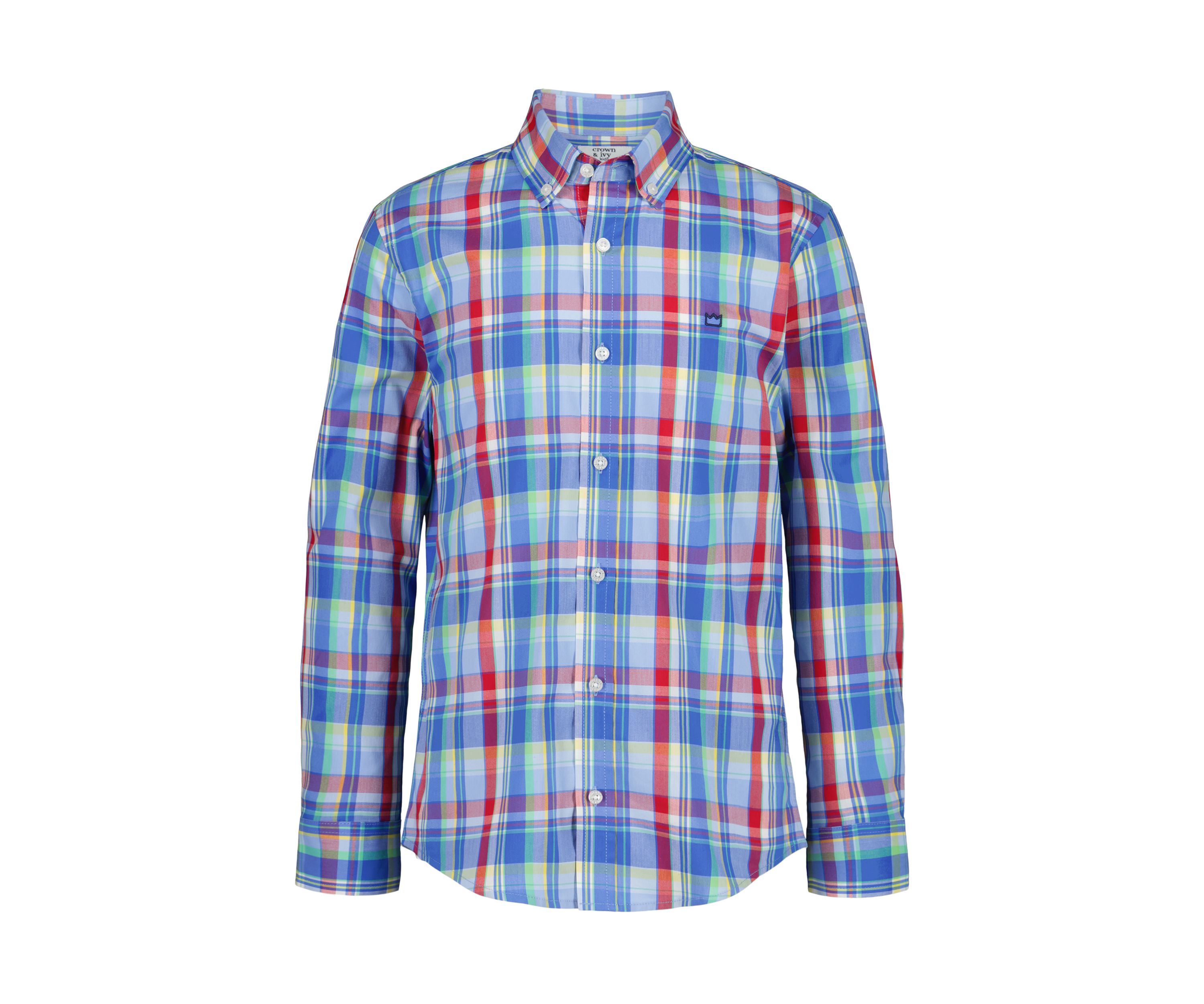 Boys 8-20 Husky Plaid Poplin Shirt