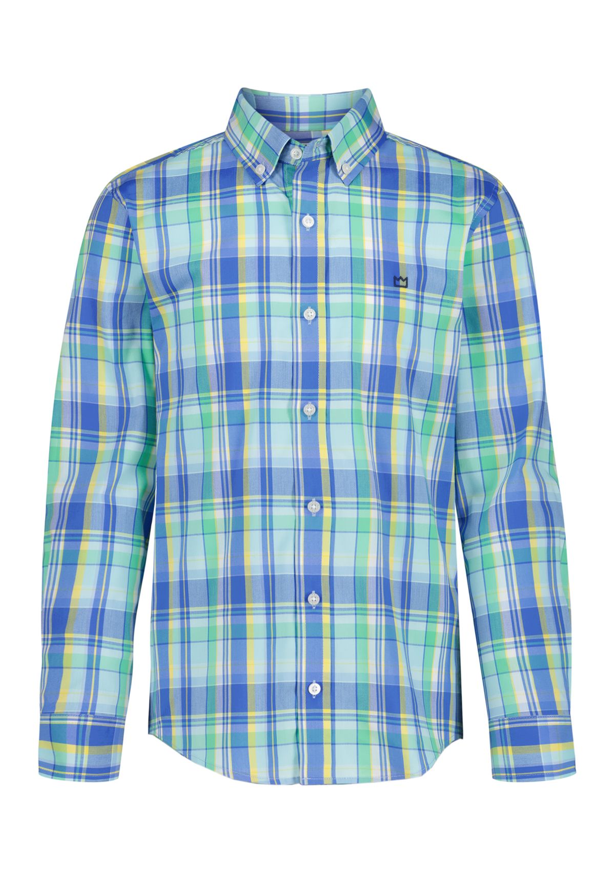 Boys 8-20 Summer Plaid Poplin Dress Shirt 