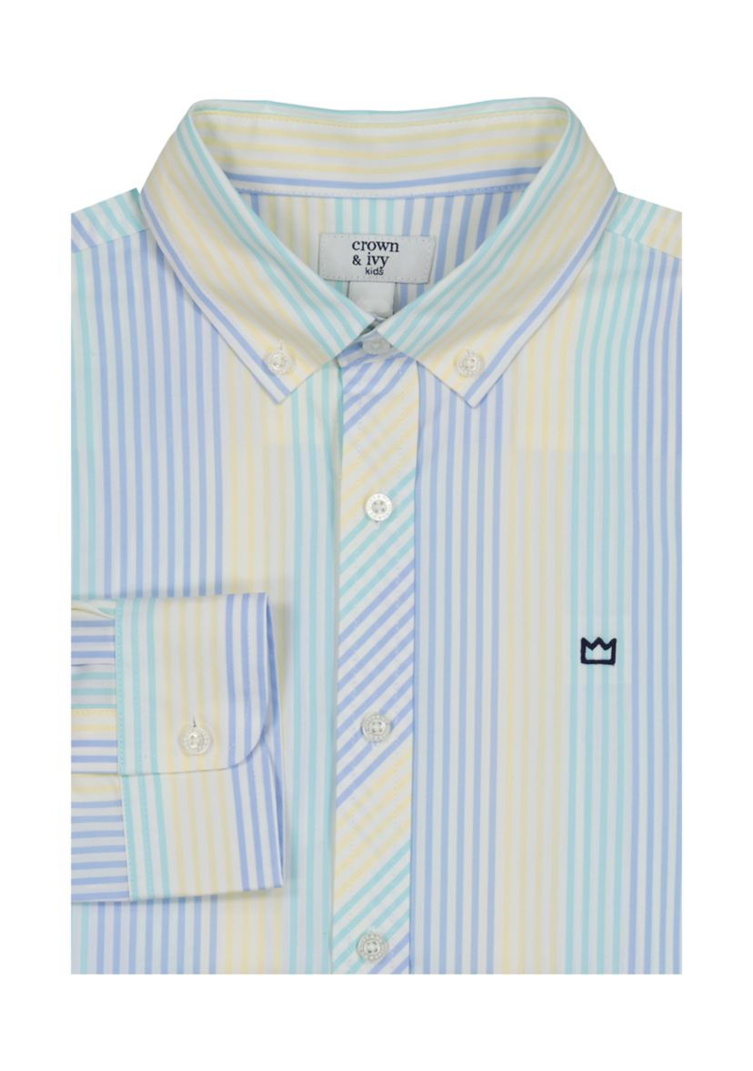 Boys 8-20 Woven Seaside Stripe Poplin Shirt