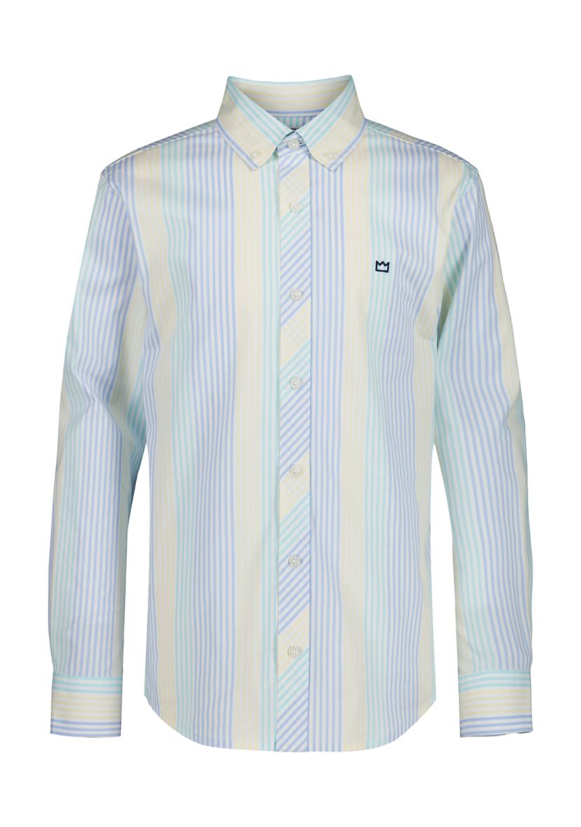 Boys 8-20 Woven Seaside Stripe Poplin Shirt
