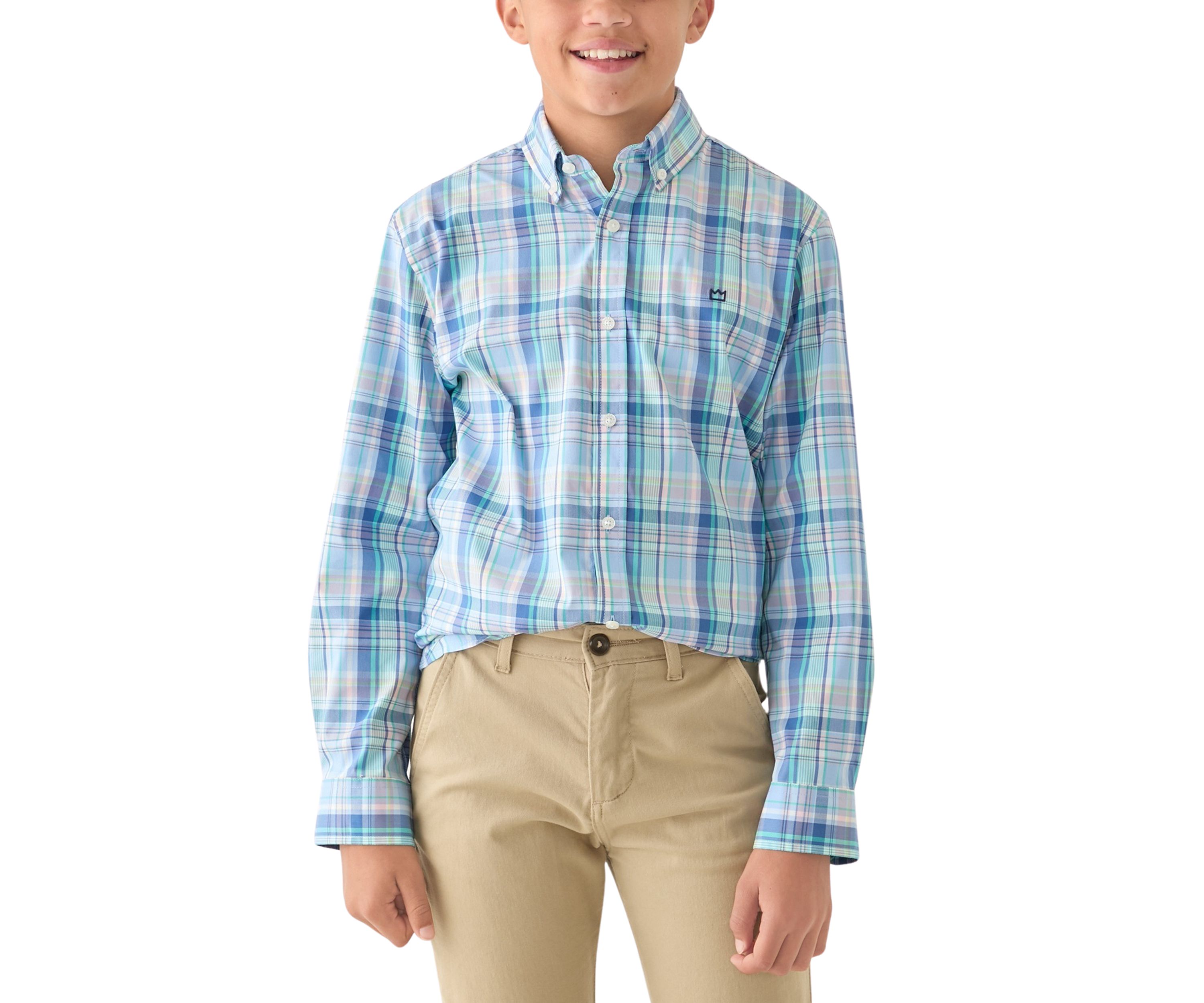 Boys 8-20 Woven Plaid Poplin Shirt