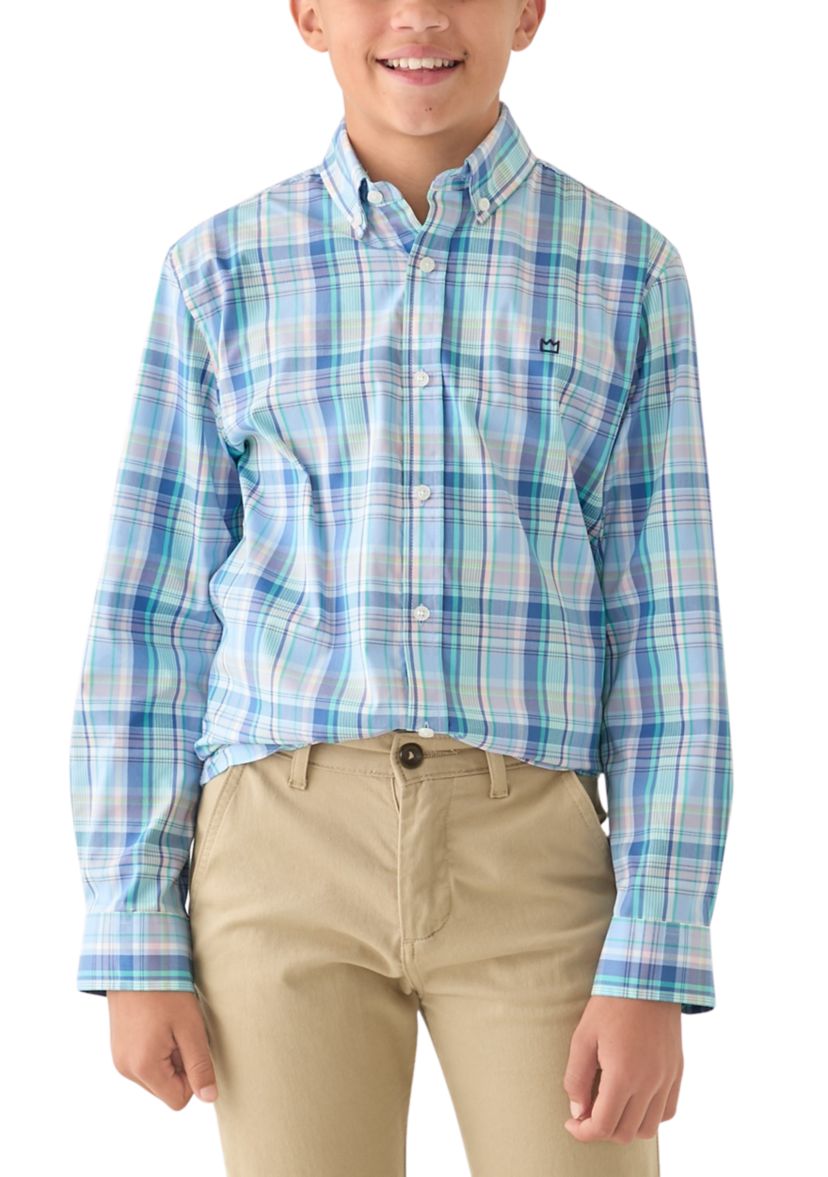 Boys 8-20 Woven Plaid Poplin Shirt