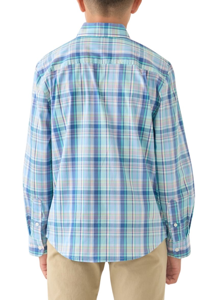 Boys 8-20 Woven Plaid Poplin Shirt
