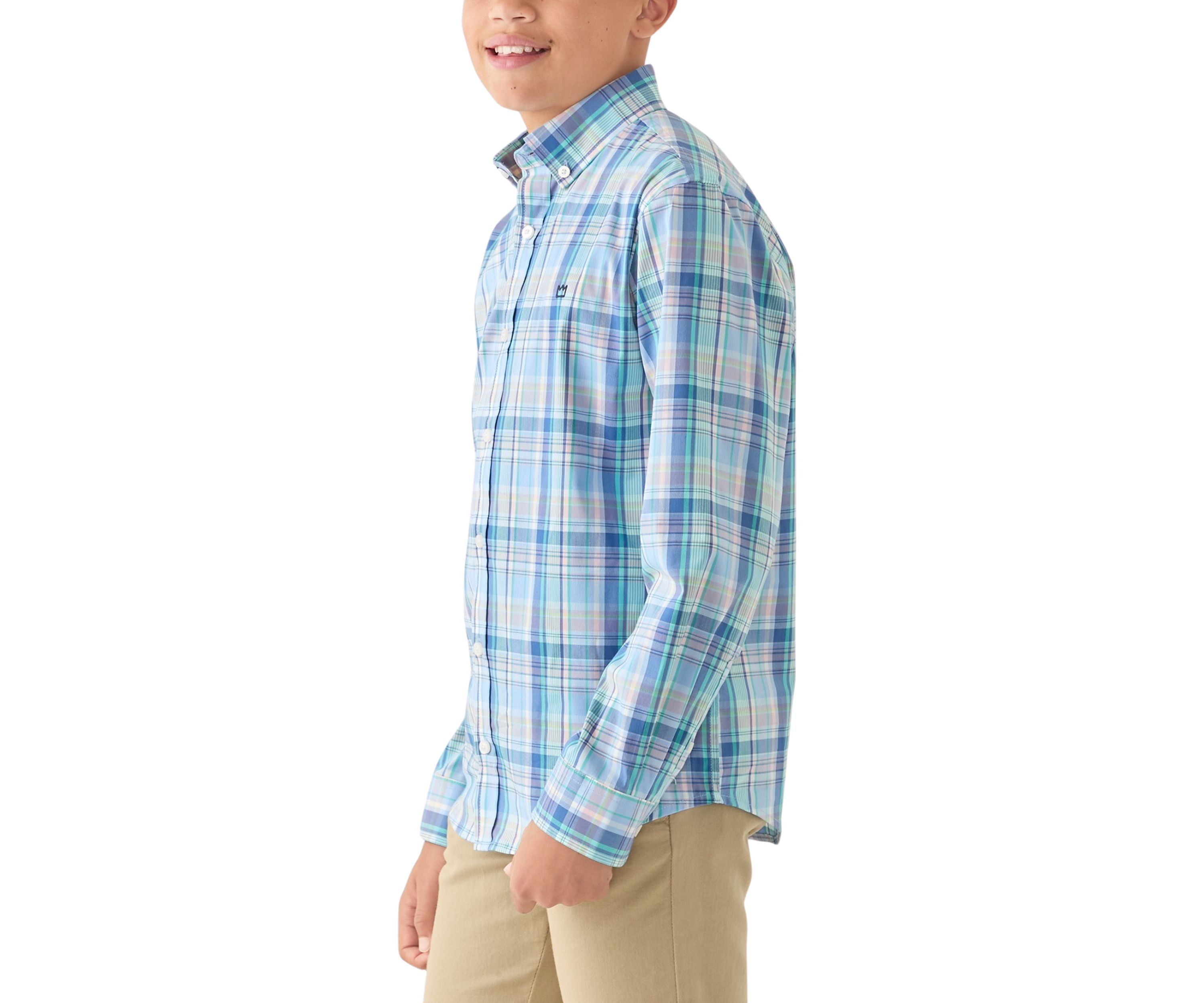 Boys 8-20 Woven Plaid Poplin Shirt
