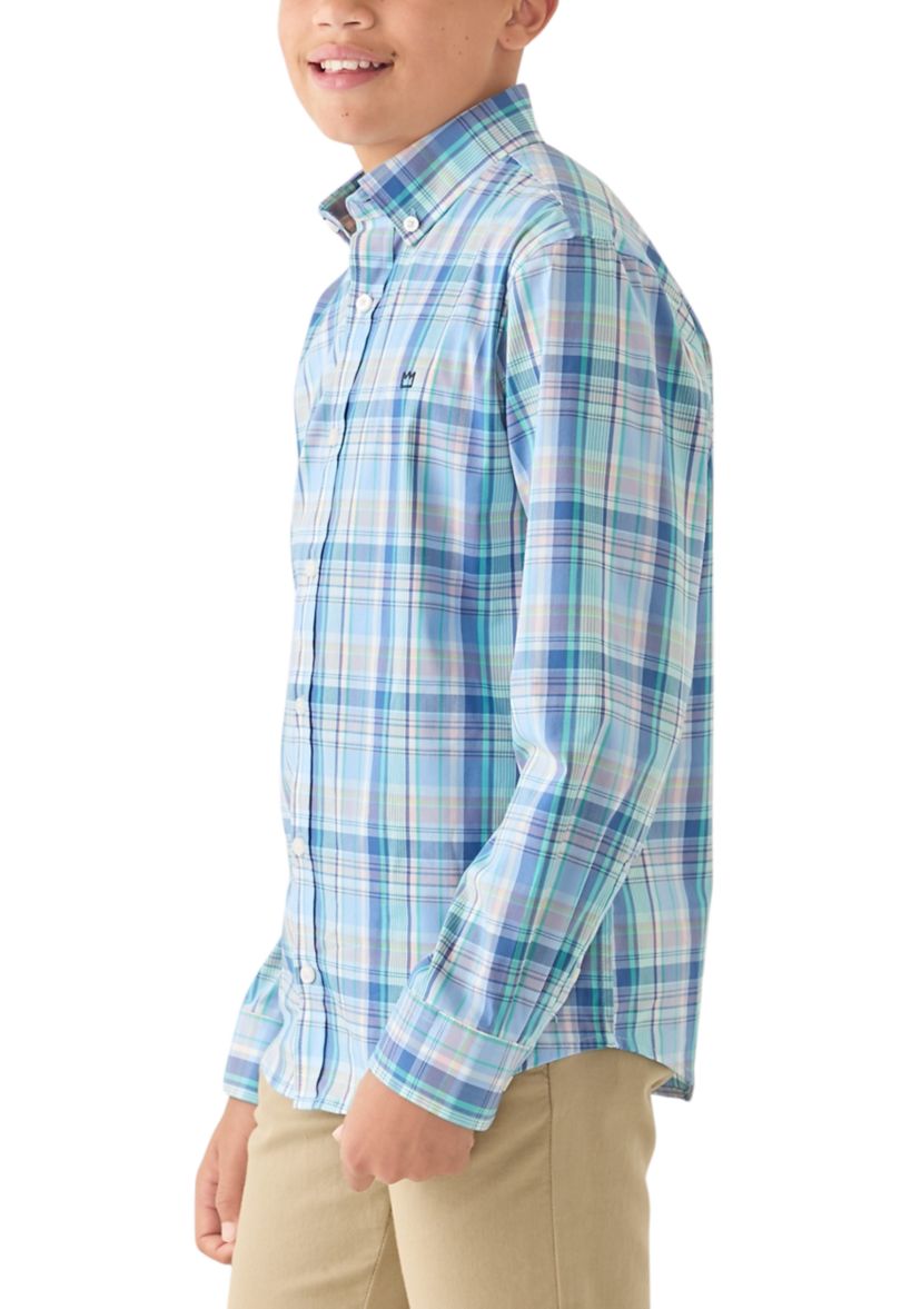 Boys 8-20 Woven Plaid Poplin Shirt