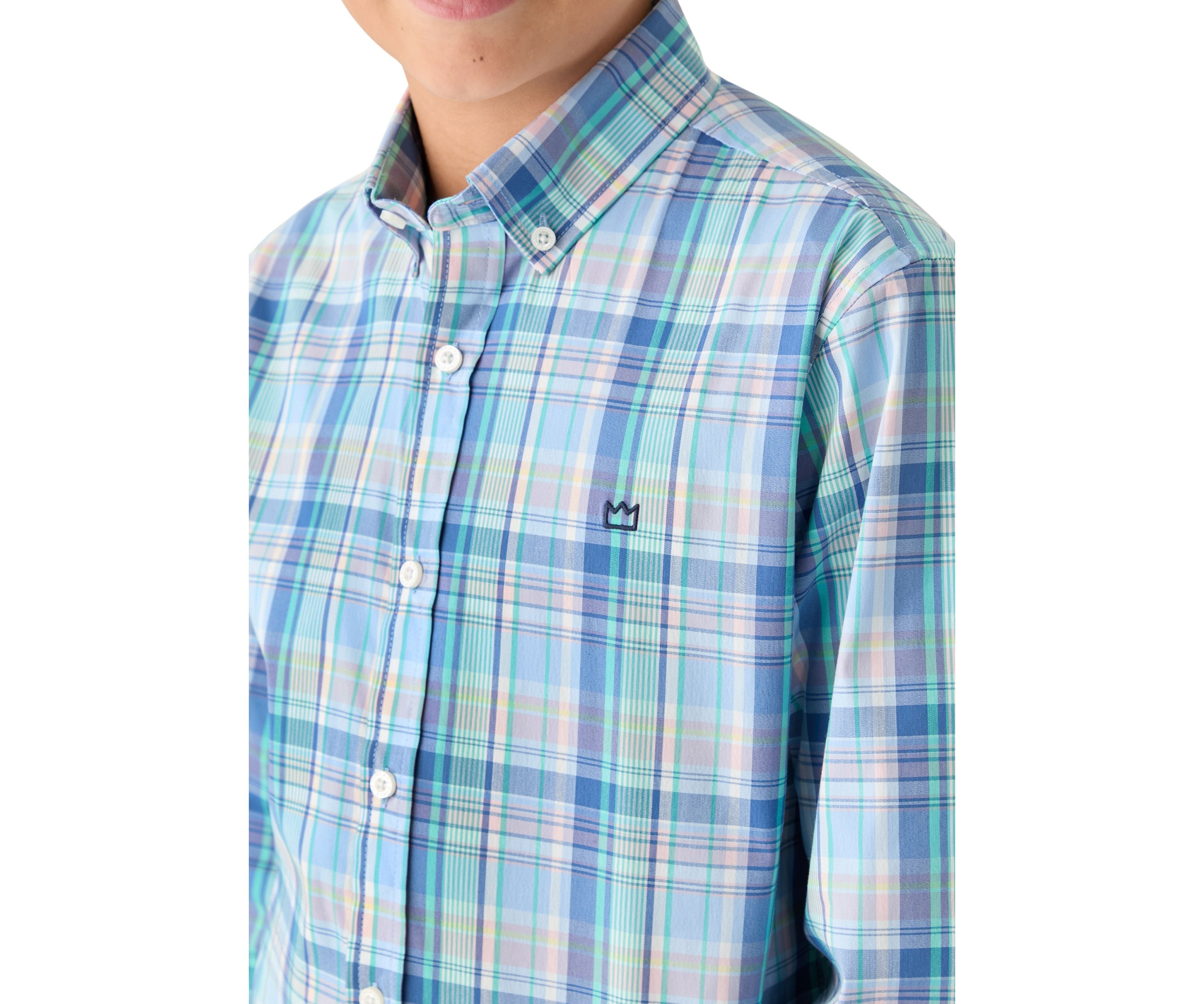 Boys 8-20 Woven Plaid Poplin Shirt