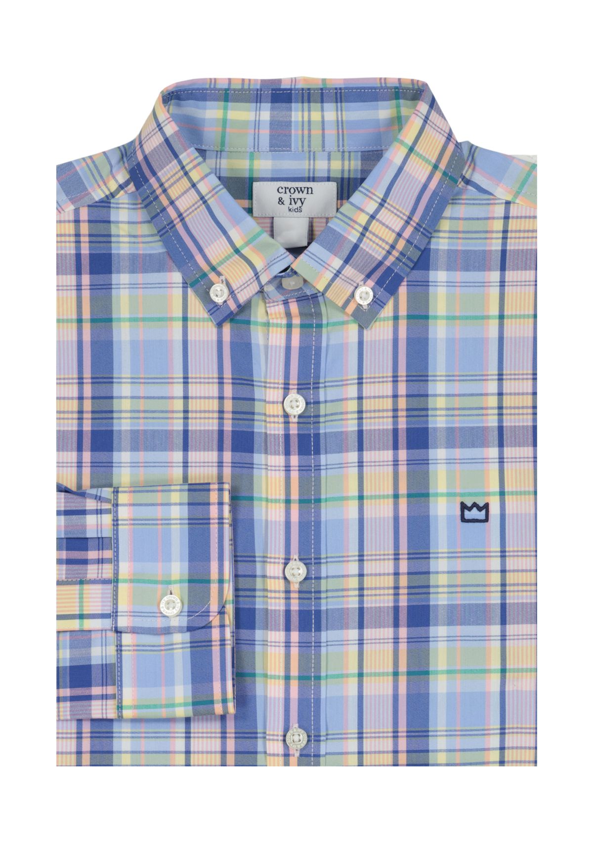 Boys 8-20 Woven Coastal Plaid Poplin Shirt