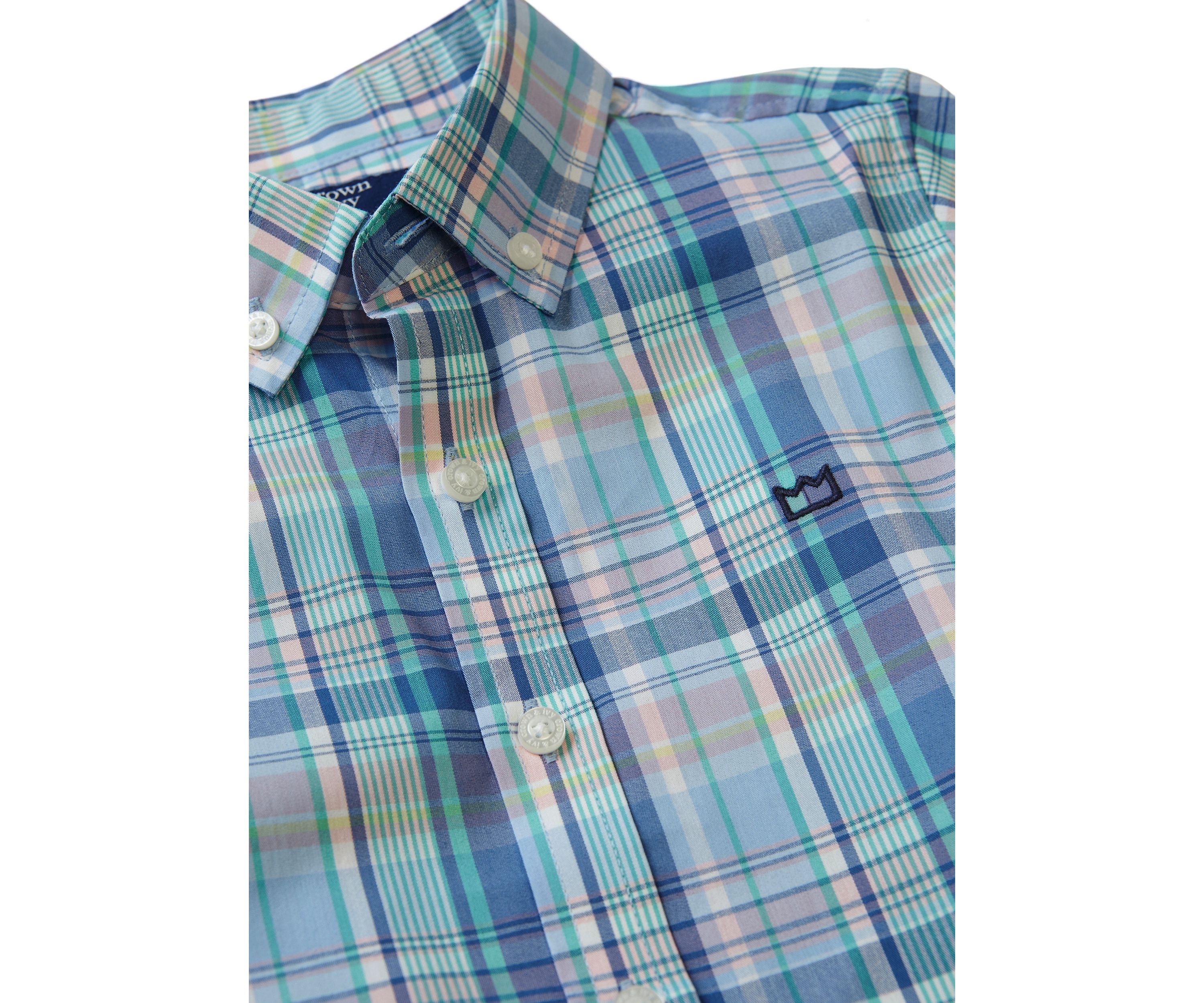 Boys 4-7 Coastal Plaid Poplin Shirt 