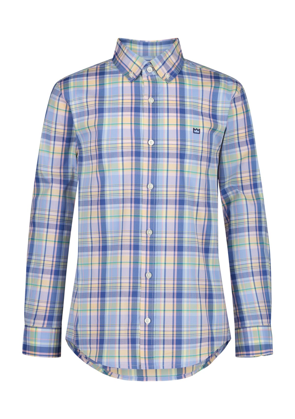 Boys 4-7 Woven Coastal Plaid Poplin Shirt