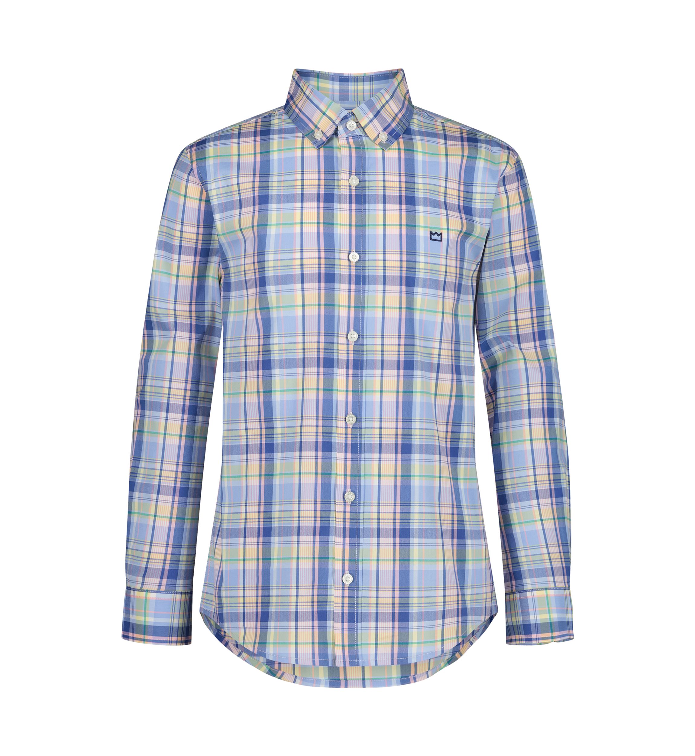 Boys 4-7 Woven Coastal Plaid Poplin Shirt