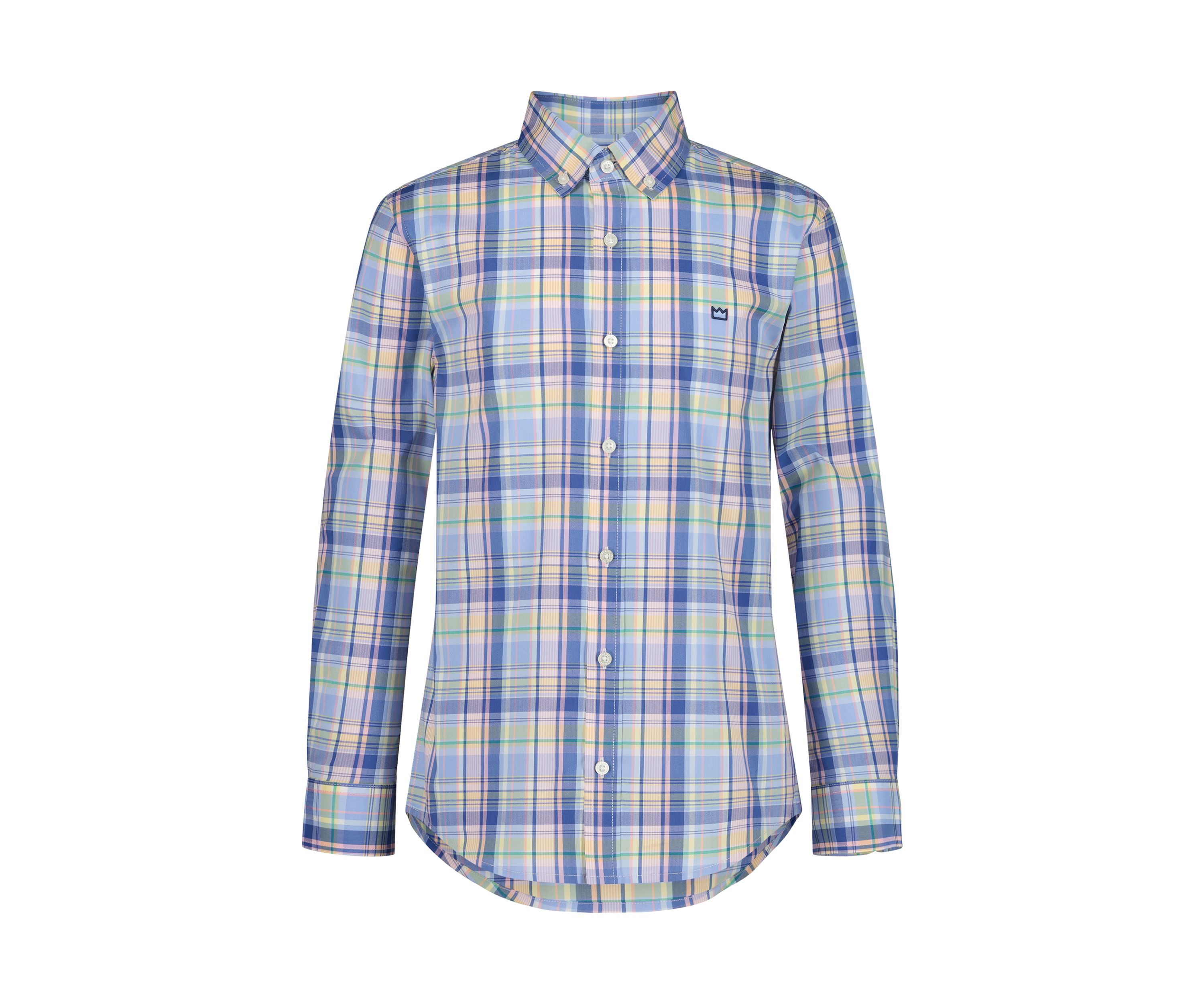 Boys 4-7 Woven Coastal Plaid Poplin Shirt