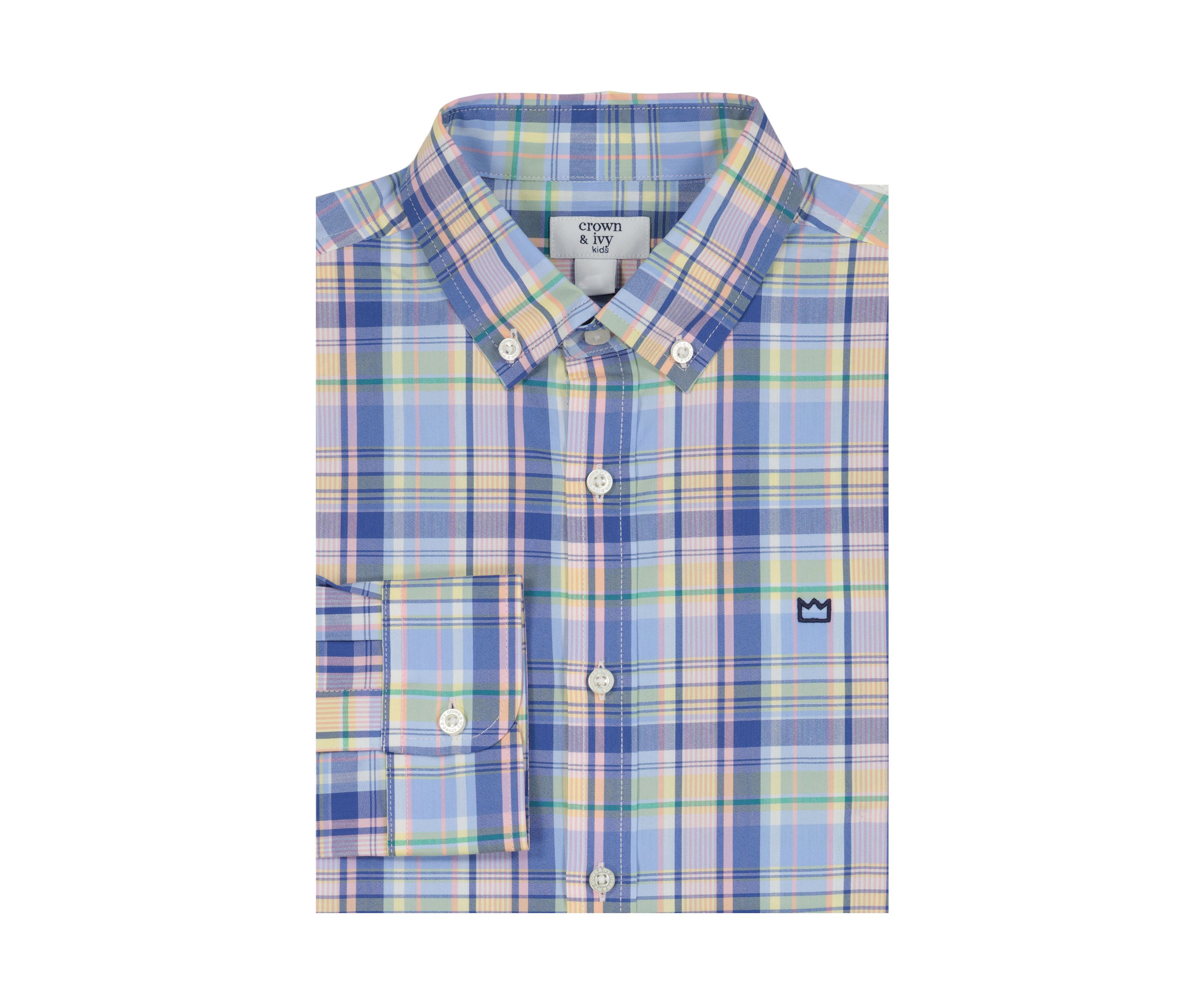 Boys 8-20 Woven Coastal Plaid Poplin Shirt