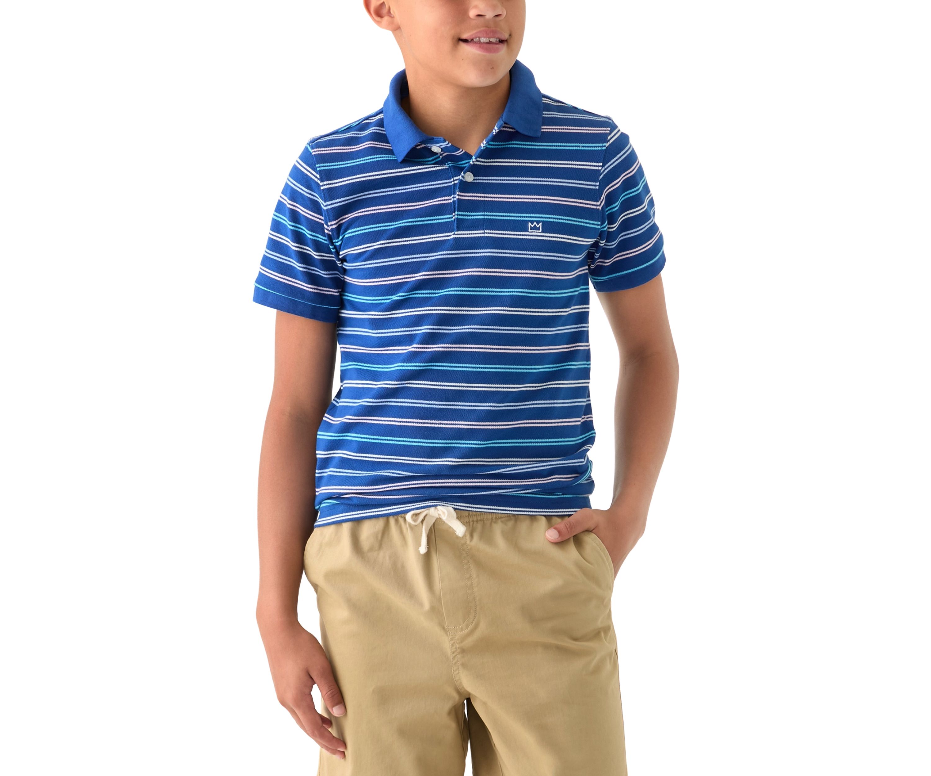 Boys 8-20 Double Stripe Piqué Polo Shirt