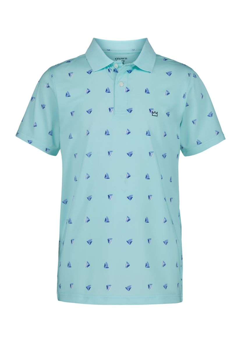 Boys 4-7 Boat Print Jersey Polo Shirt 