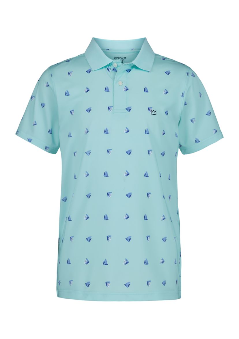 Boys 8-20 Boat Print Jersey Polo Shirt 