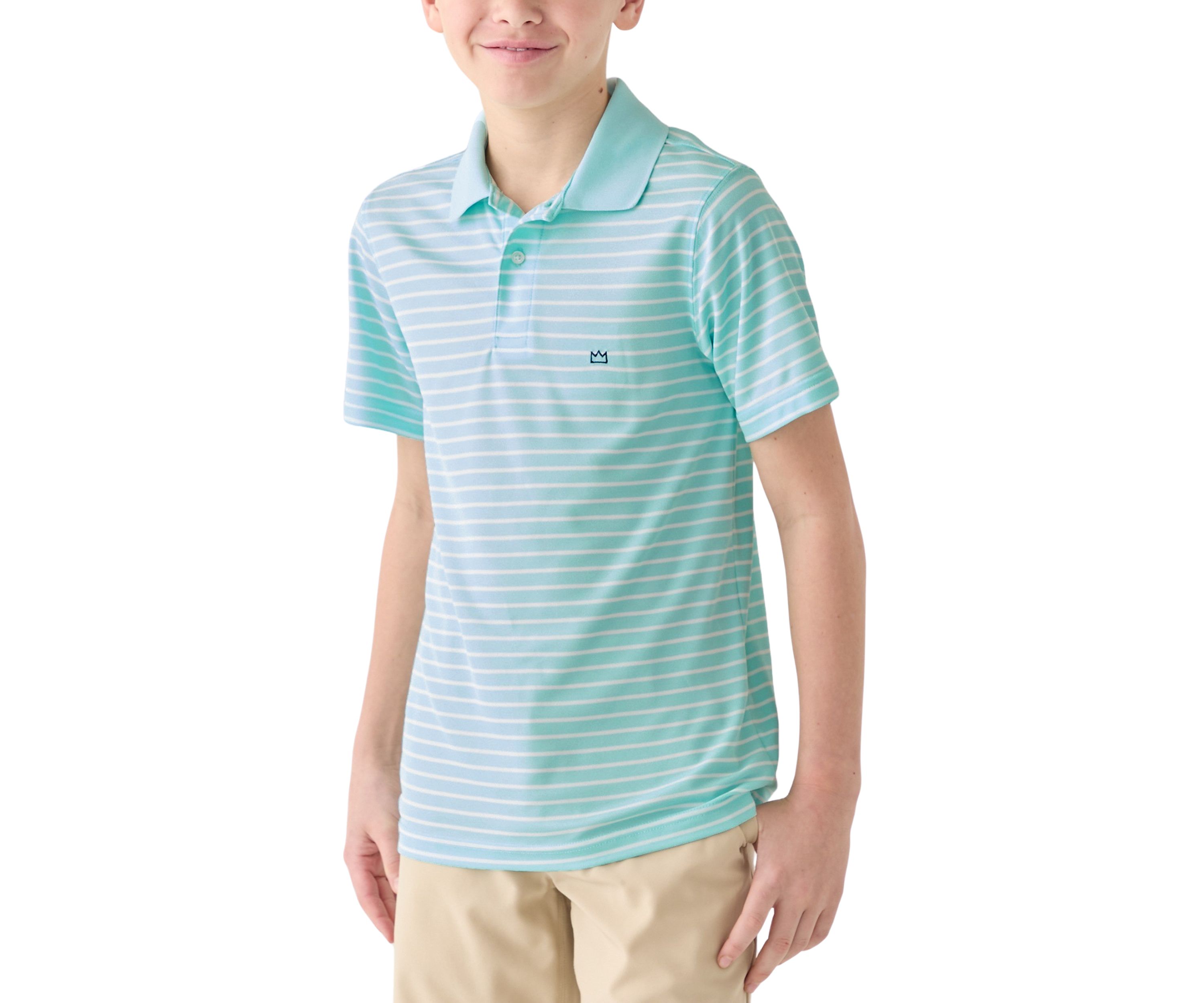 Boys 8-20 Short Sleeve Stripe Performance Polo Shirt