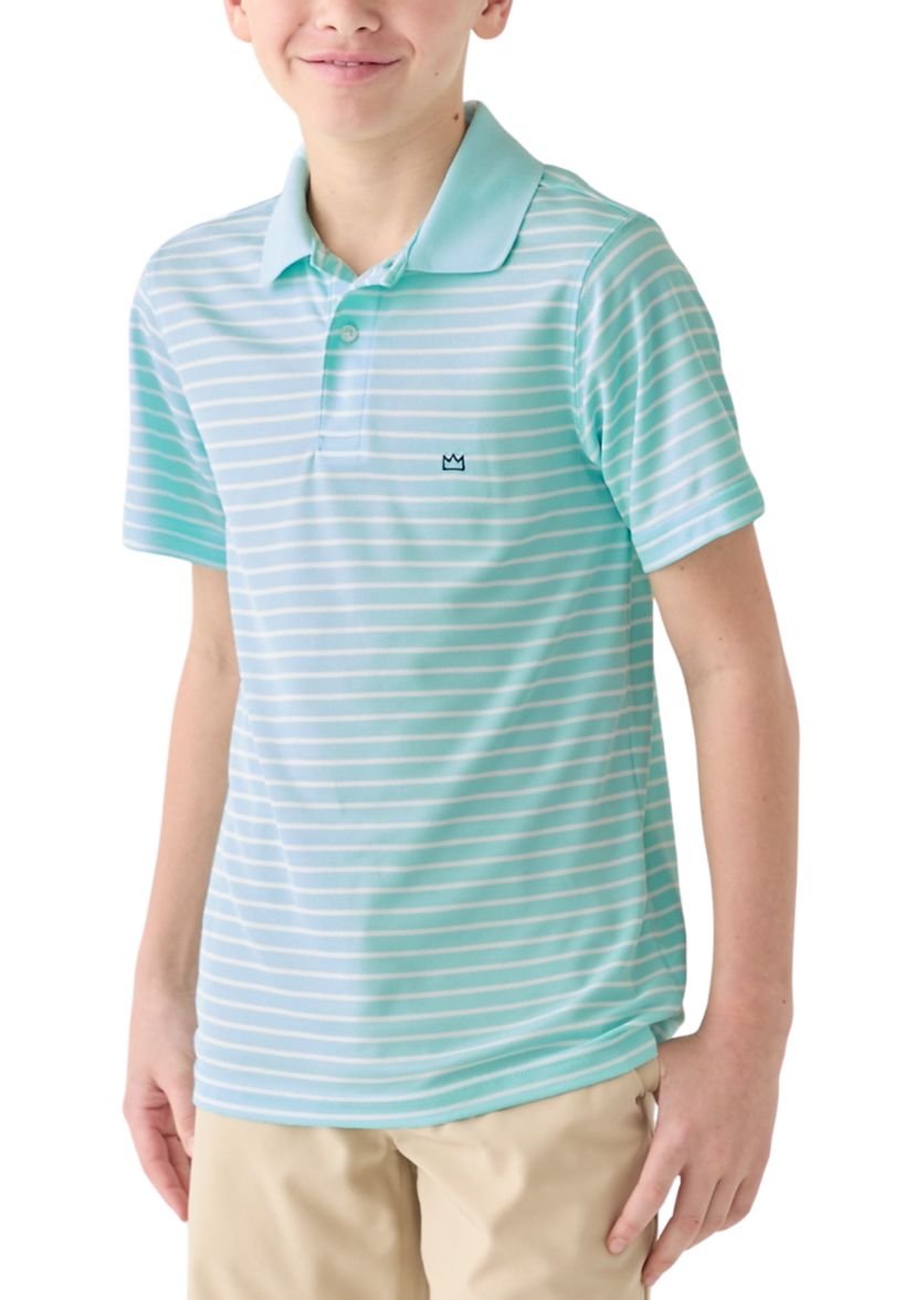 Boys 8-20 Short Sleeve Stripe Performance Polo Shirt