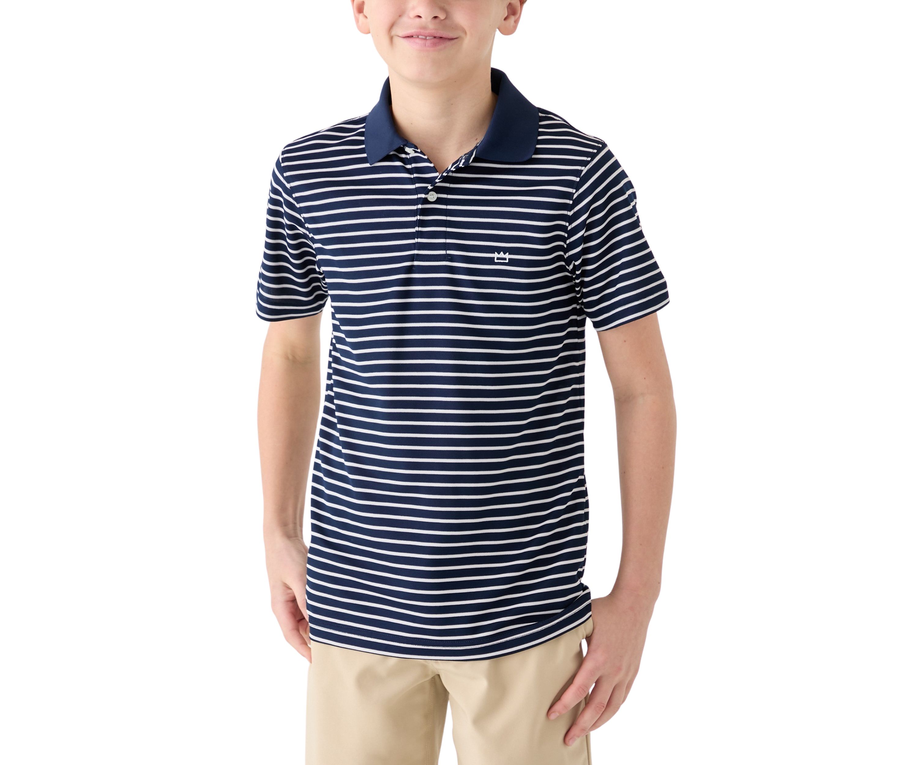 Boys 8-20 Short Sleeve Stripe Performance Polo Shirt