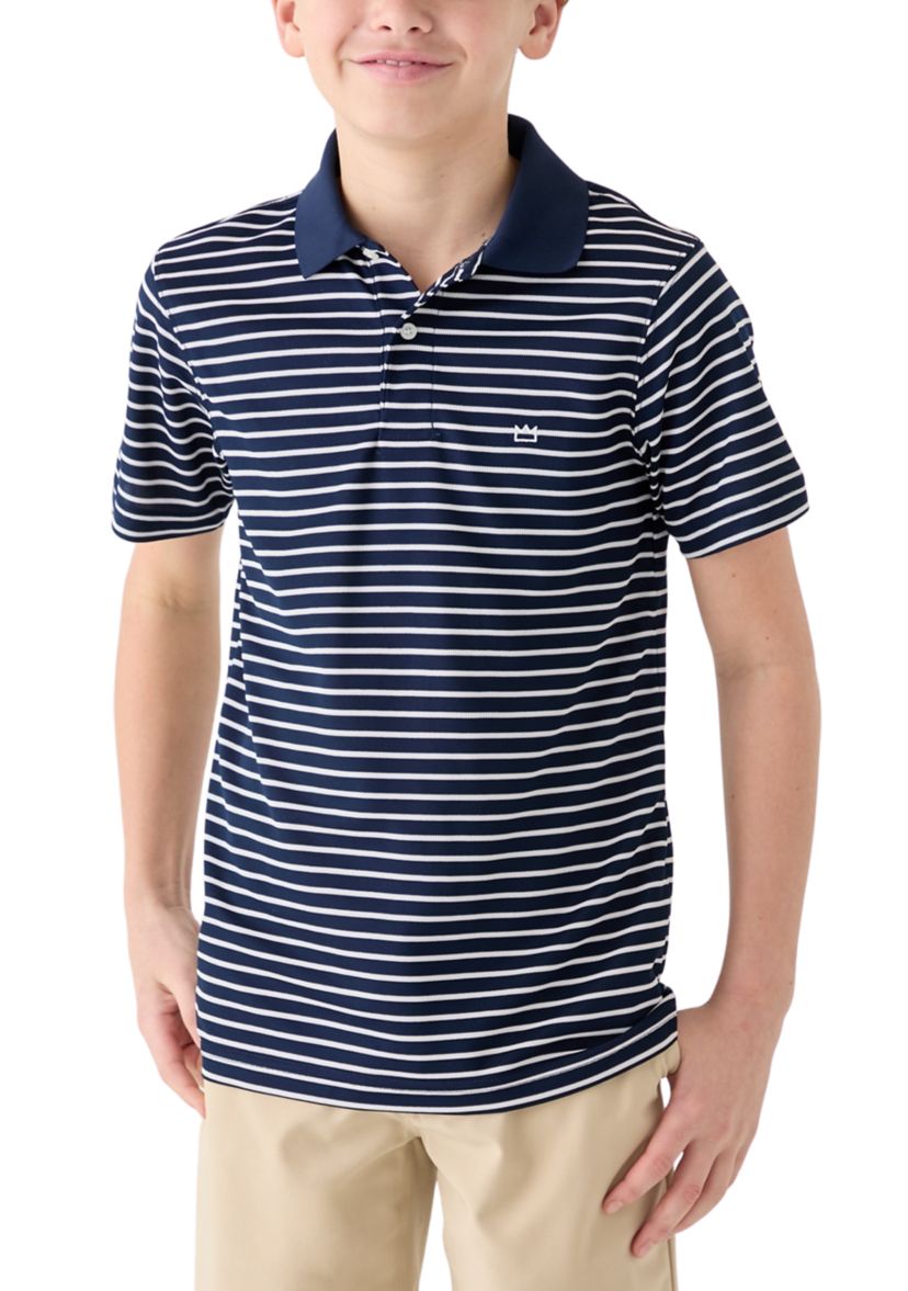 Boys 8-20 Short Sleeve Stripe Performance Polo Shirt