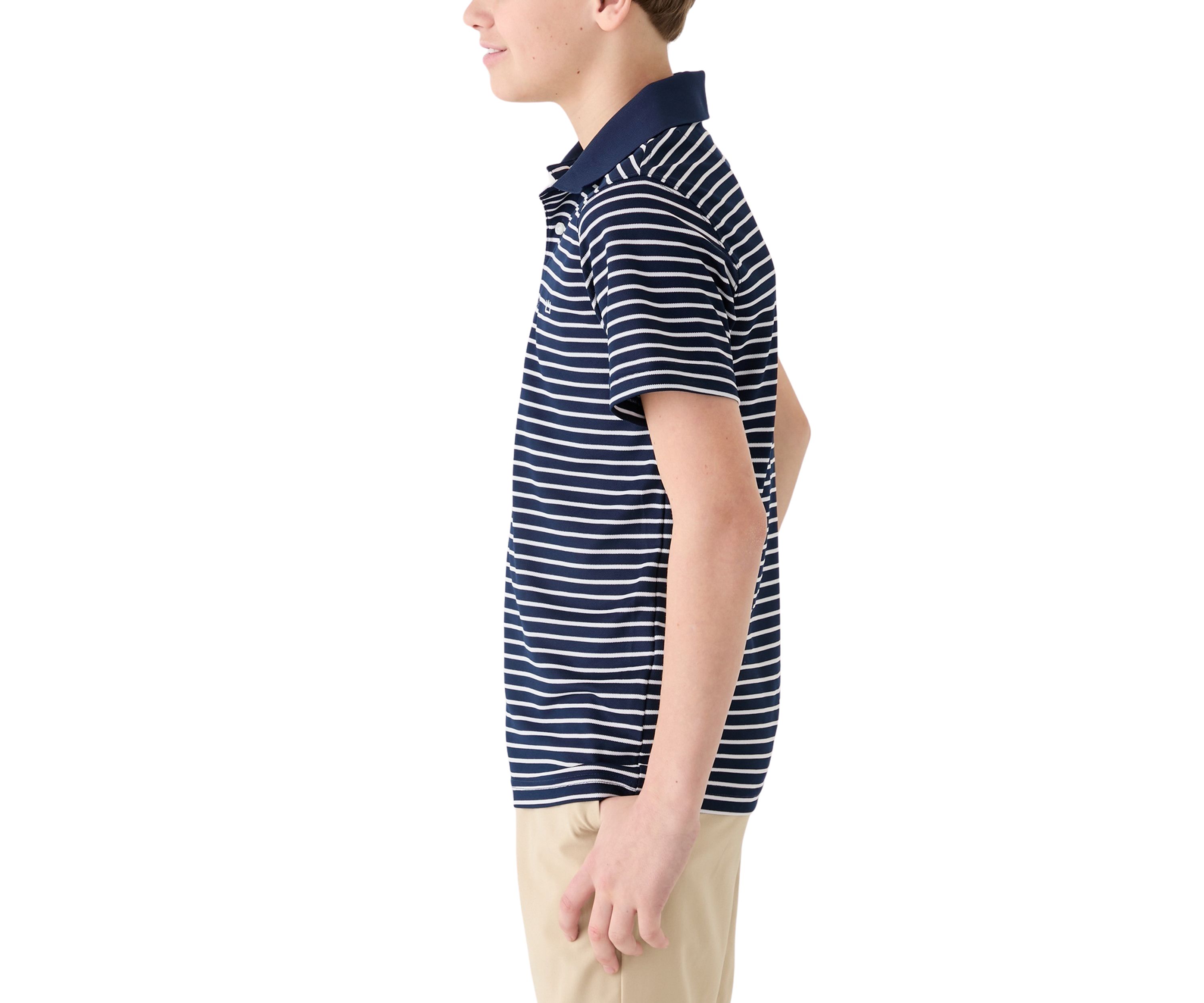 Boys 8-20 Short Sleeve Stripe Performance Polo Shirt
