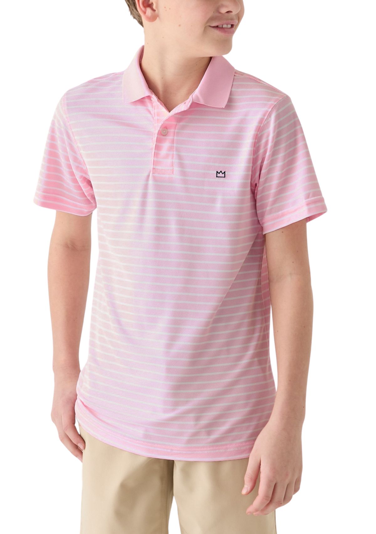 Boys 8-20 Short Sleeve Stripe Performance Polo Shirt