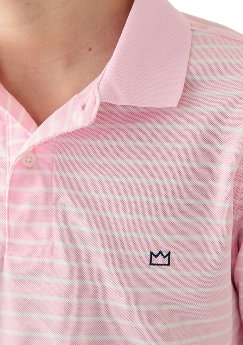 Boys 8-20 Short Sleeve Stripe Performance Polo Shirt