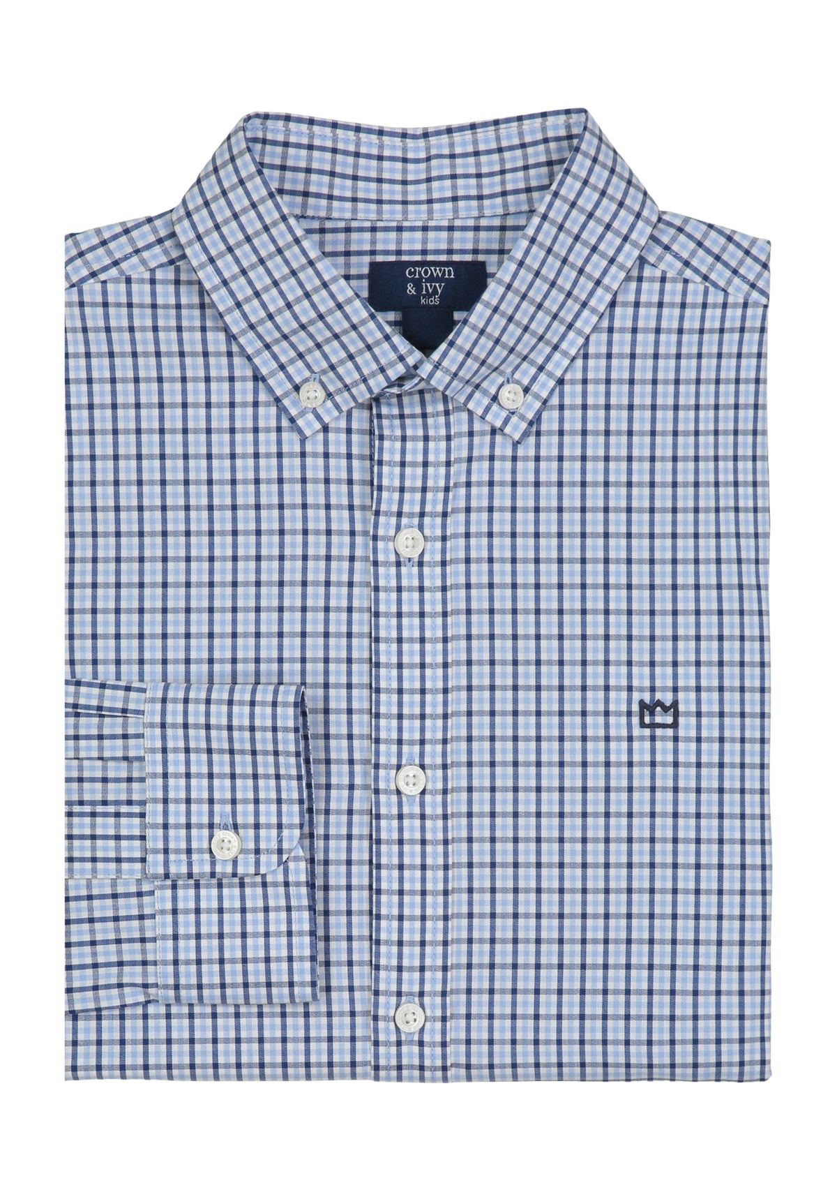 Boys 4-7 Woven Gingham Poplin Shirt