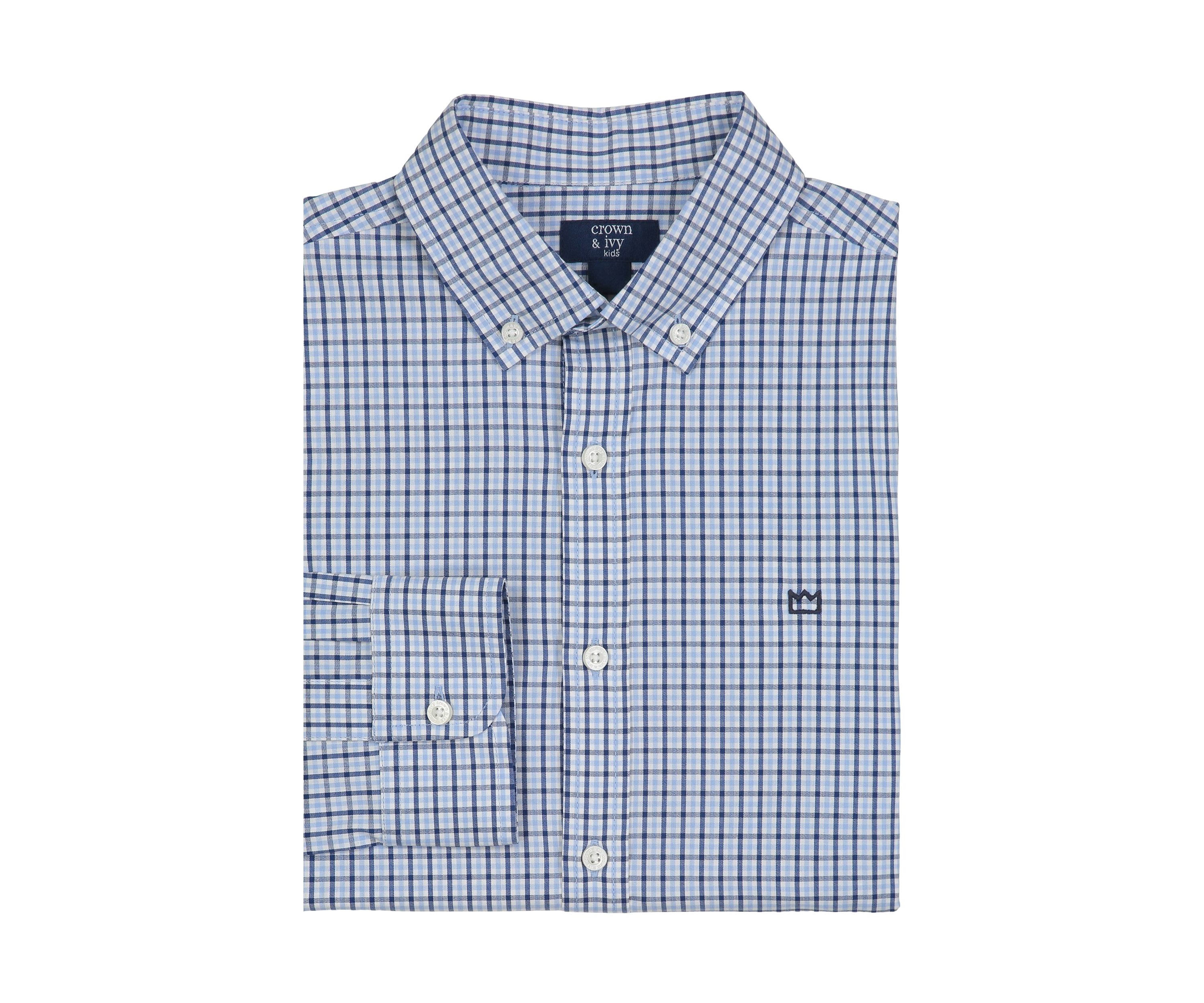 Boys 4-7 Woven Gingham Poplin Shirt