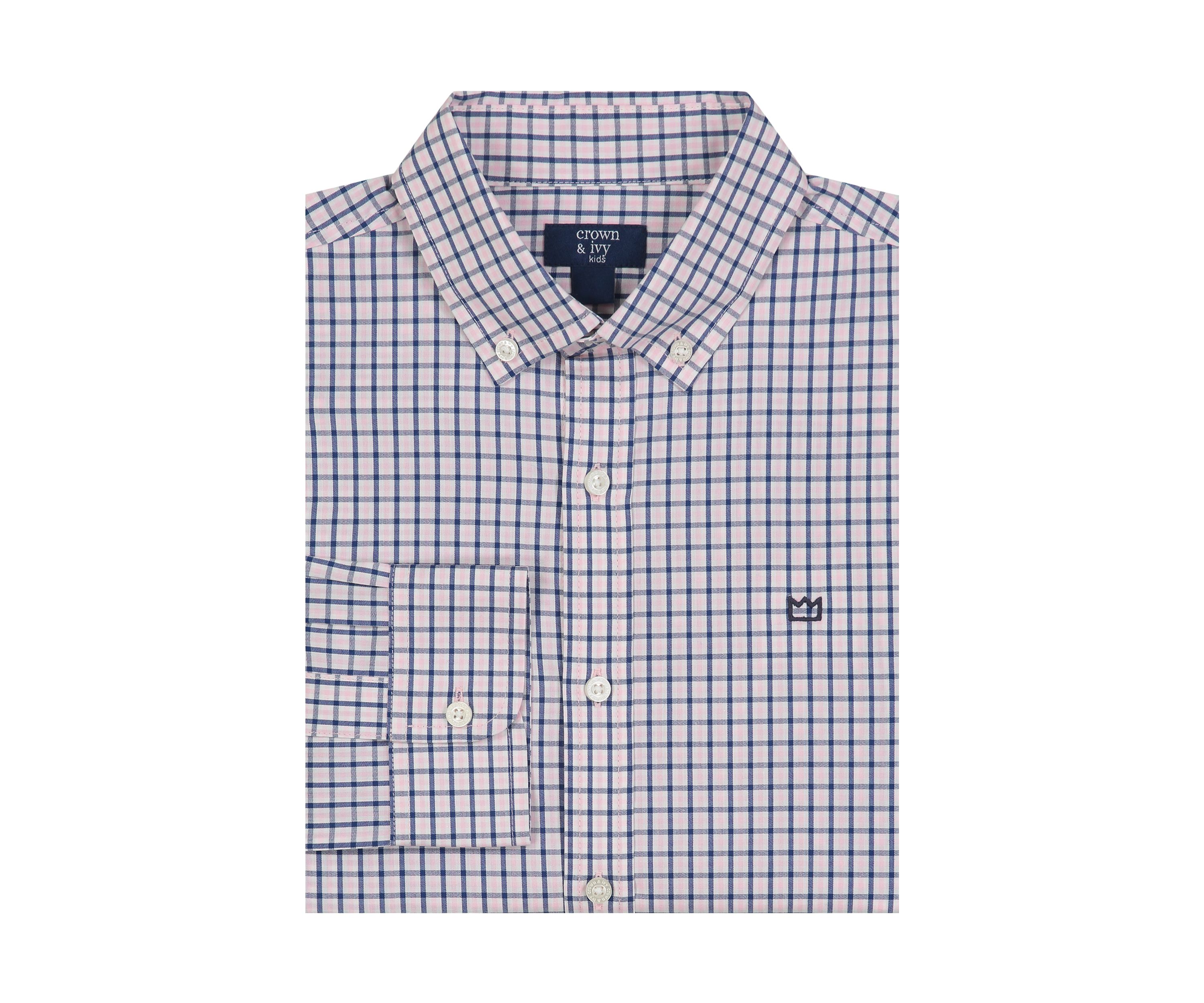 Boys 4-7 Long Sleeve Plaid Woven Shirt 