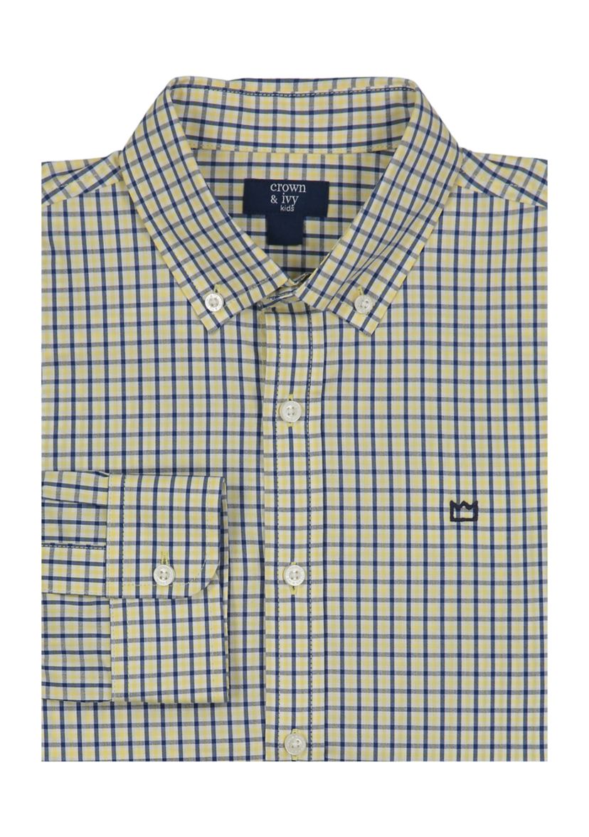 Boys 4-7 Woven Gingham Poplin Shirt
