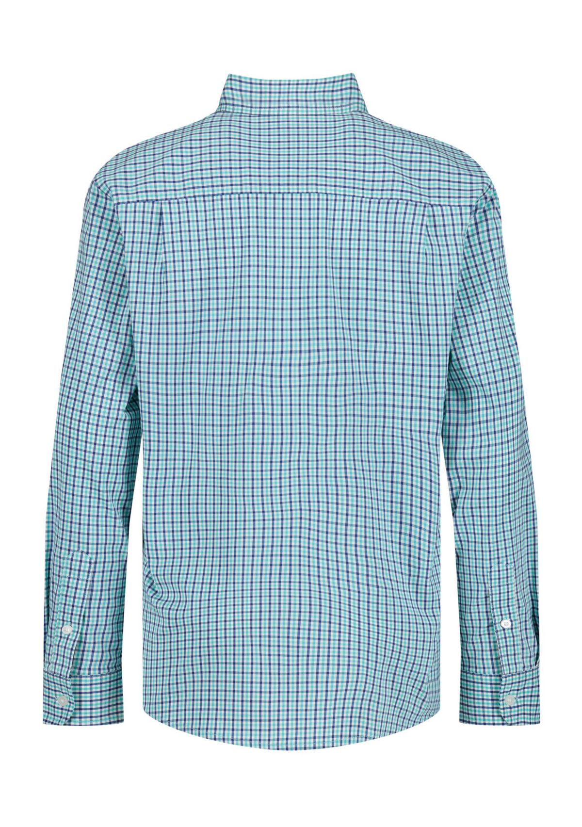 Boys 8-20 Gingham Printed Poplin Shirt