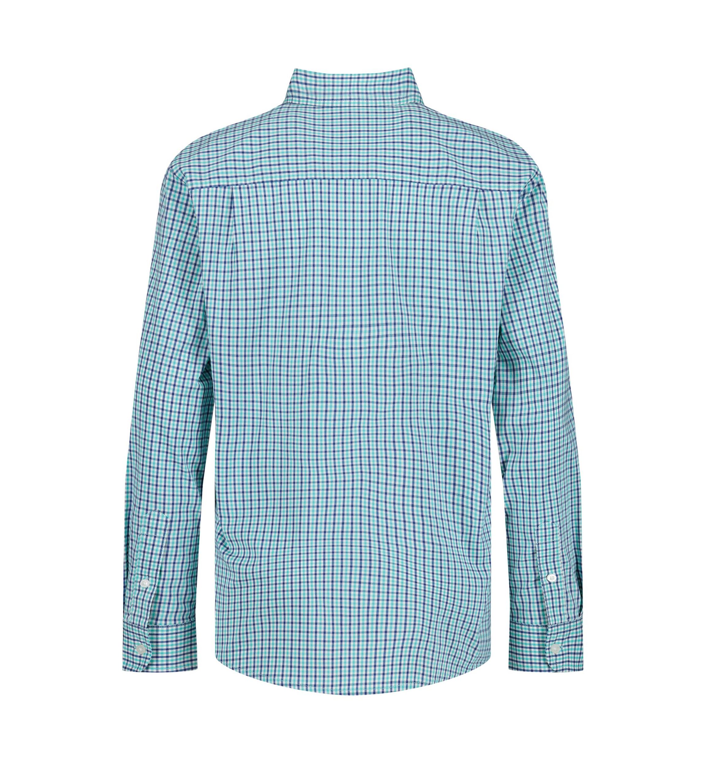 Boys 8-20 Gingham Printed Poplin Shirt