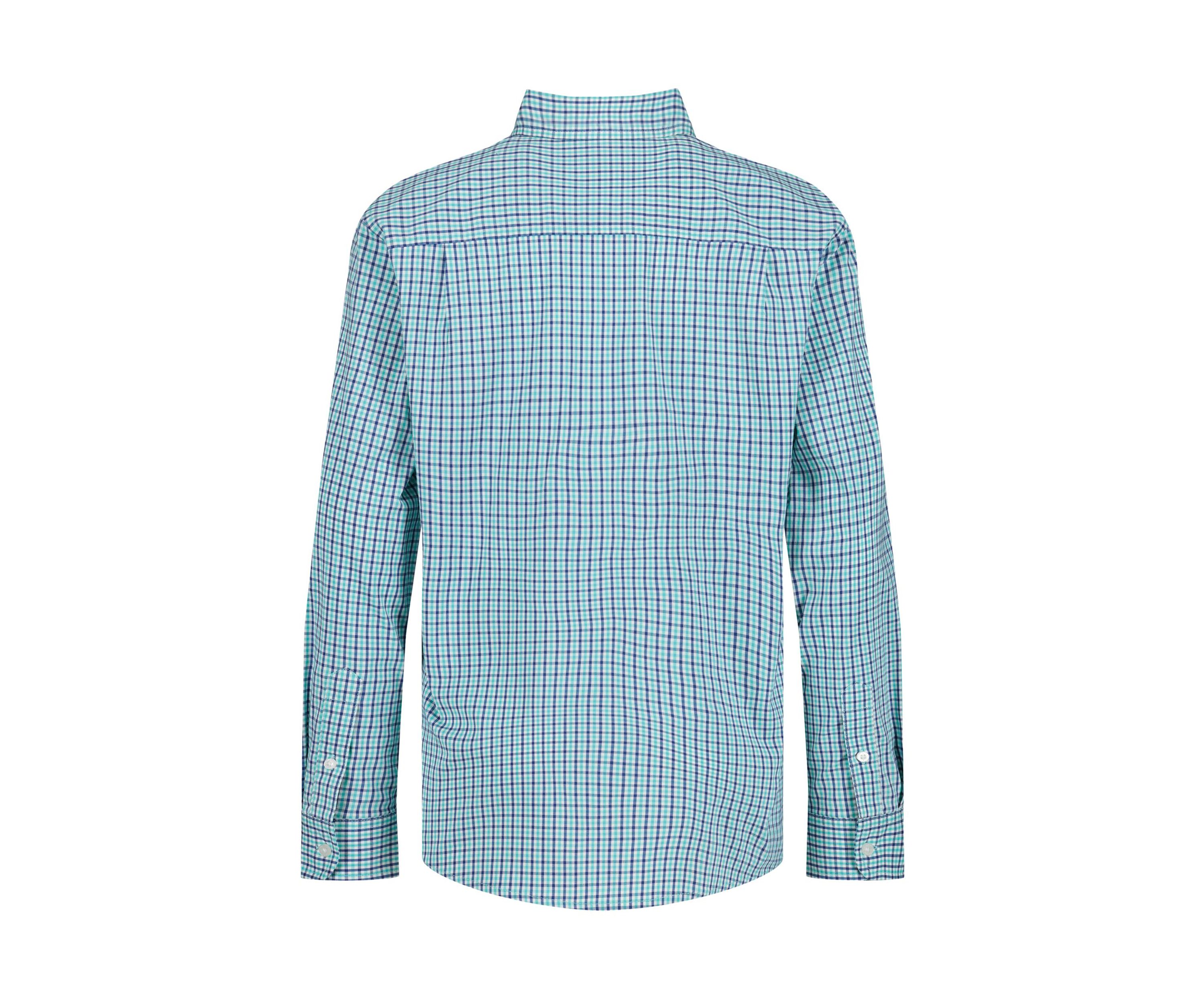 Boys 8-20 Gingham Printed Poplin Shirt