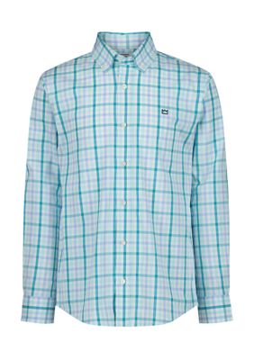 Crown & Ivy™ Boys 4-7 Long Sleeve Woven Shore Plaid Poplin Shirt