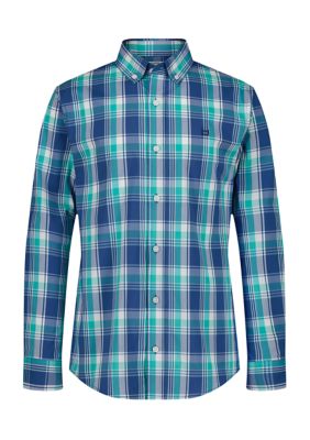 Crown & Ivy™ Boys 8-20 Long Sleeve Woven Coastline Plaid Poplin