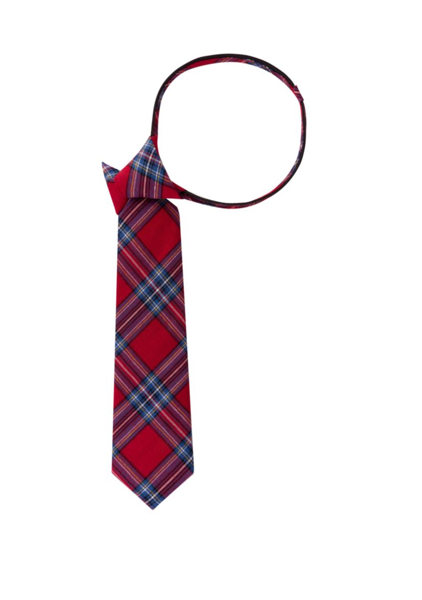 Boys Cotton Plaid Necktie