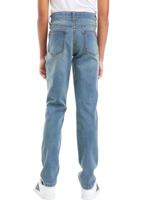 Pull On Skinny Fit Big Boys Pants 8-20 - Light Wash