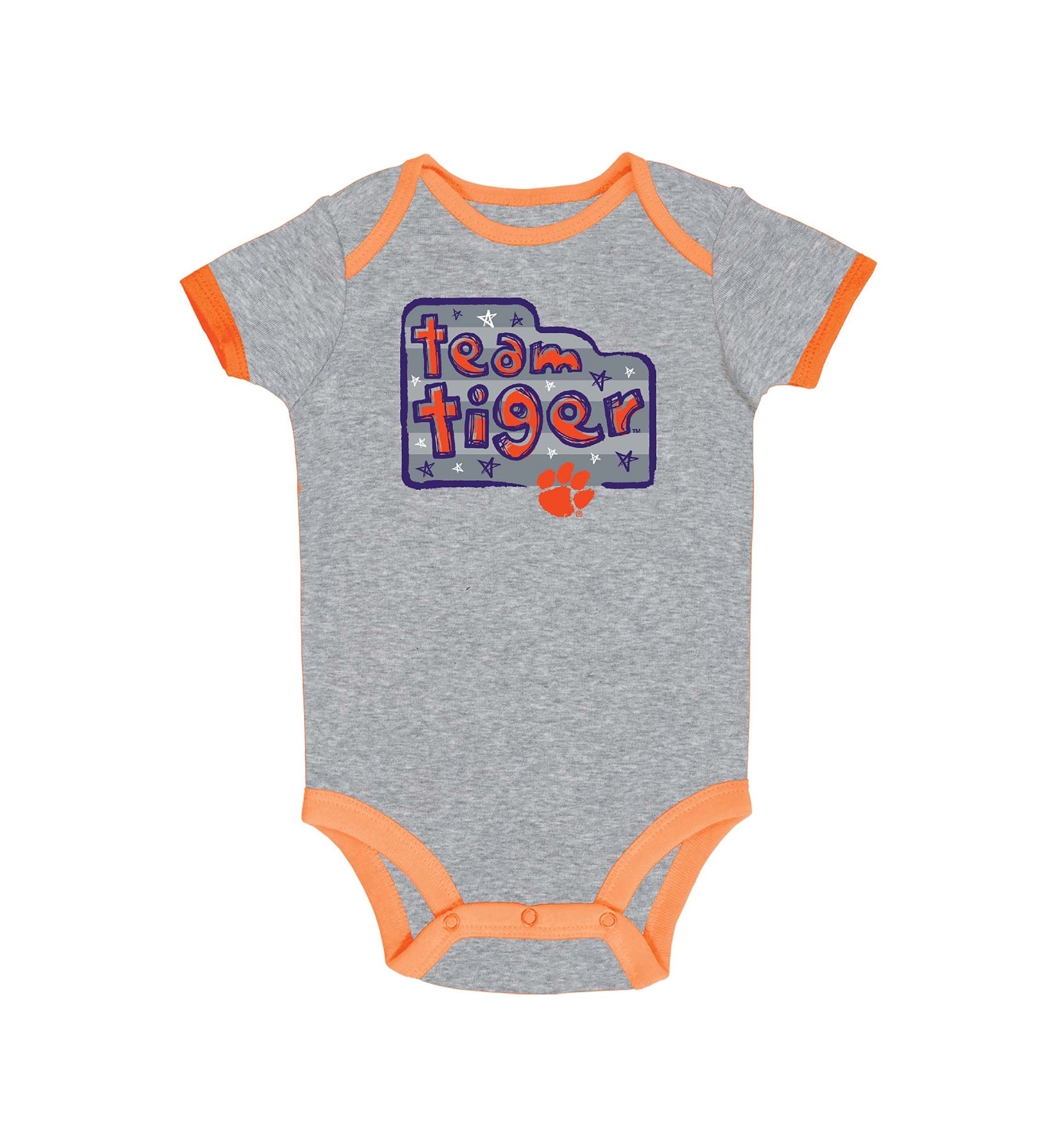 NCAA Baby Boys Clemson Tigers Orange Bodysuit Set - 3 Pack
