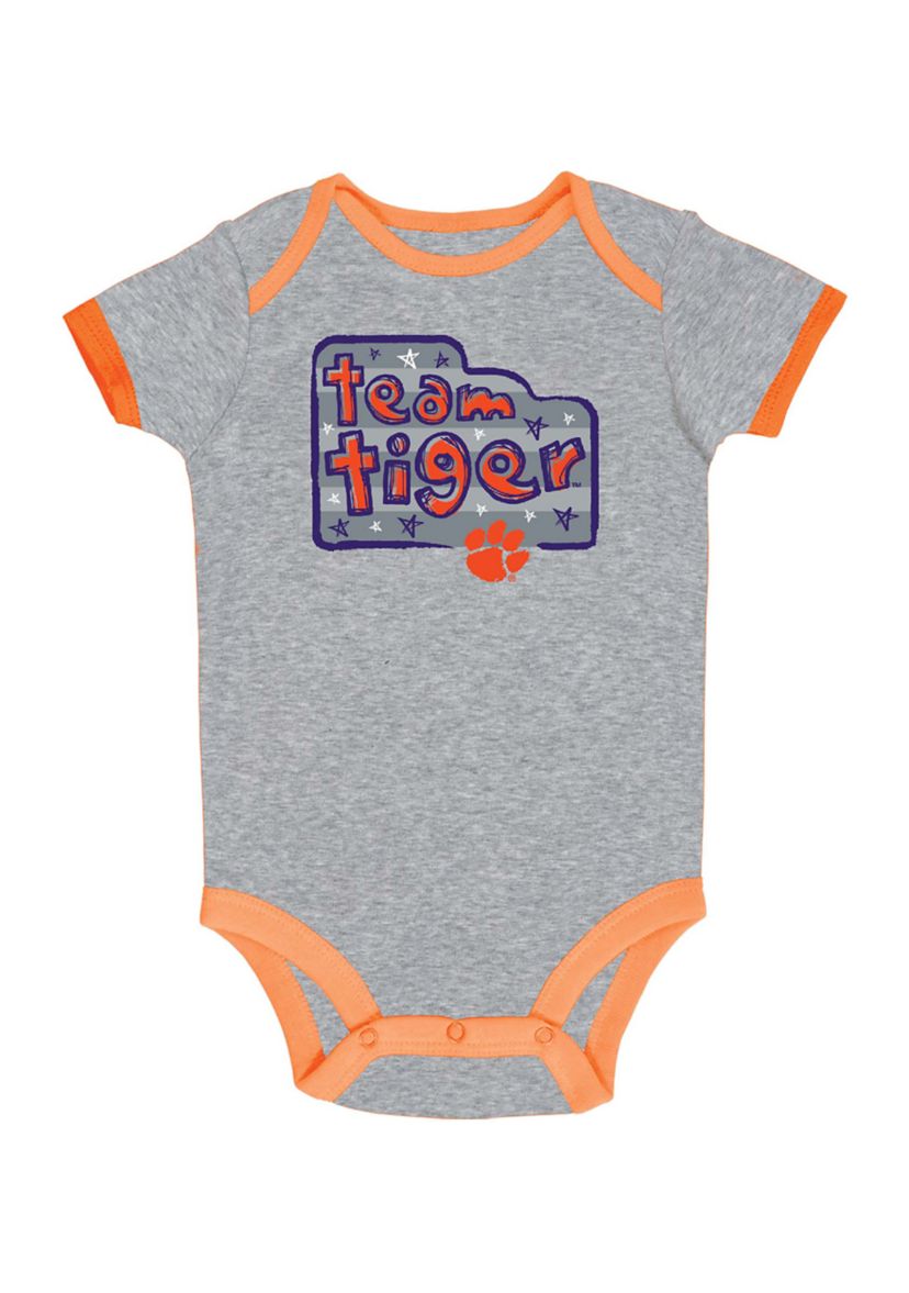 NCAA Baby Boys Clemson Tigers Orange Bodysuit Set - 3 Pack