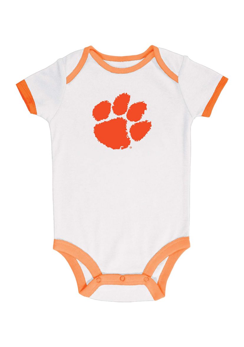 NCAA Baby Boys Clemson Tigers Orange Bodysuit Set - 3 Pack