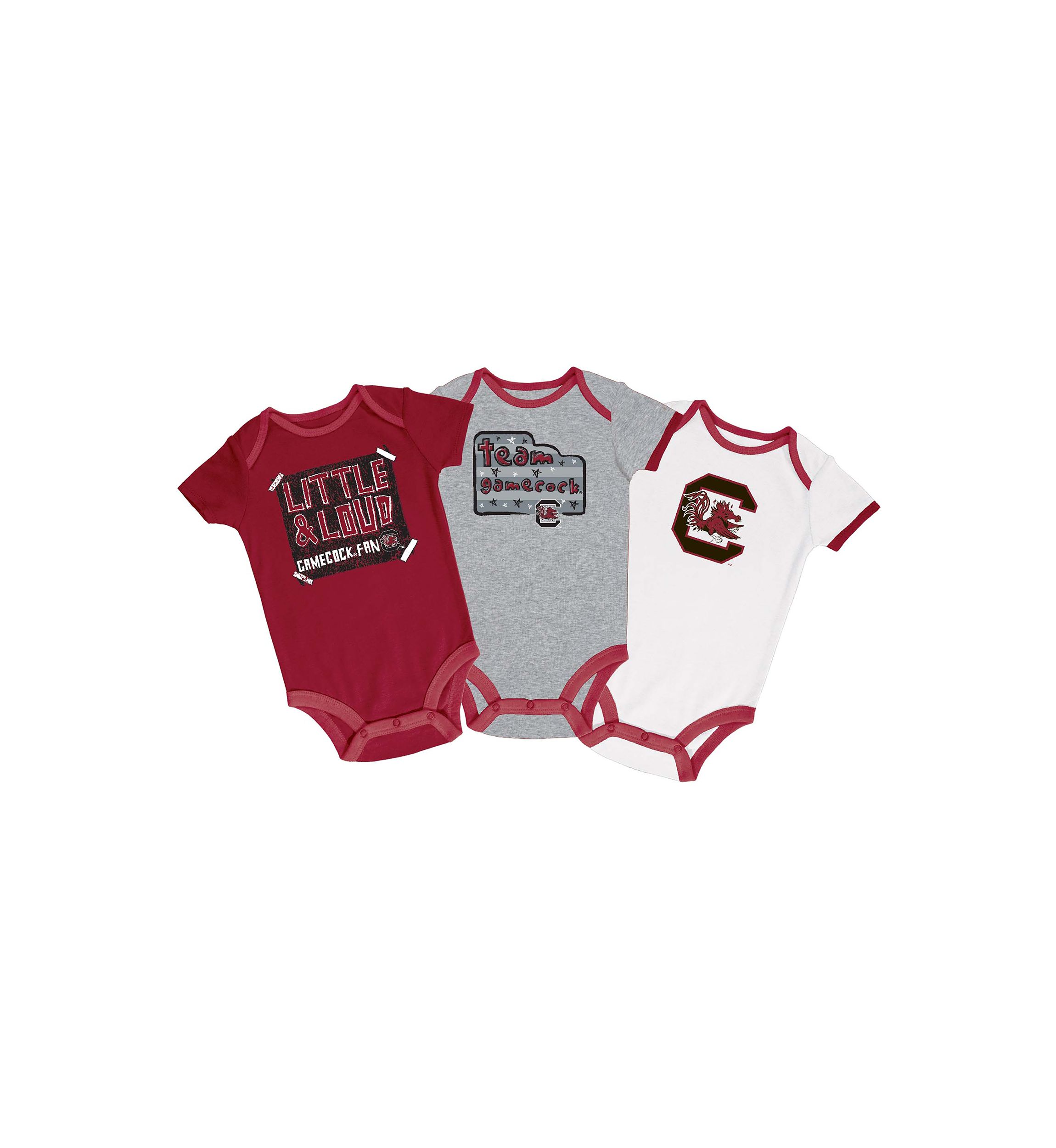 NCAA Baby Boys South Carolina Gamecocks Bodysuits - 3 Pack