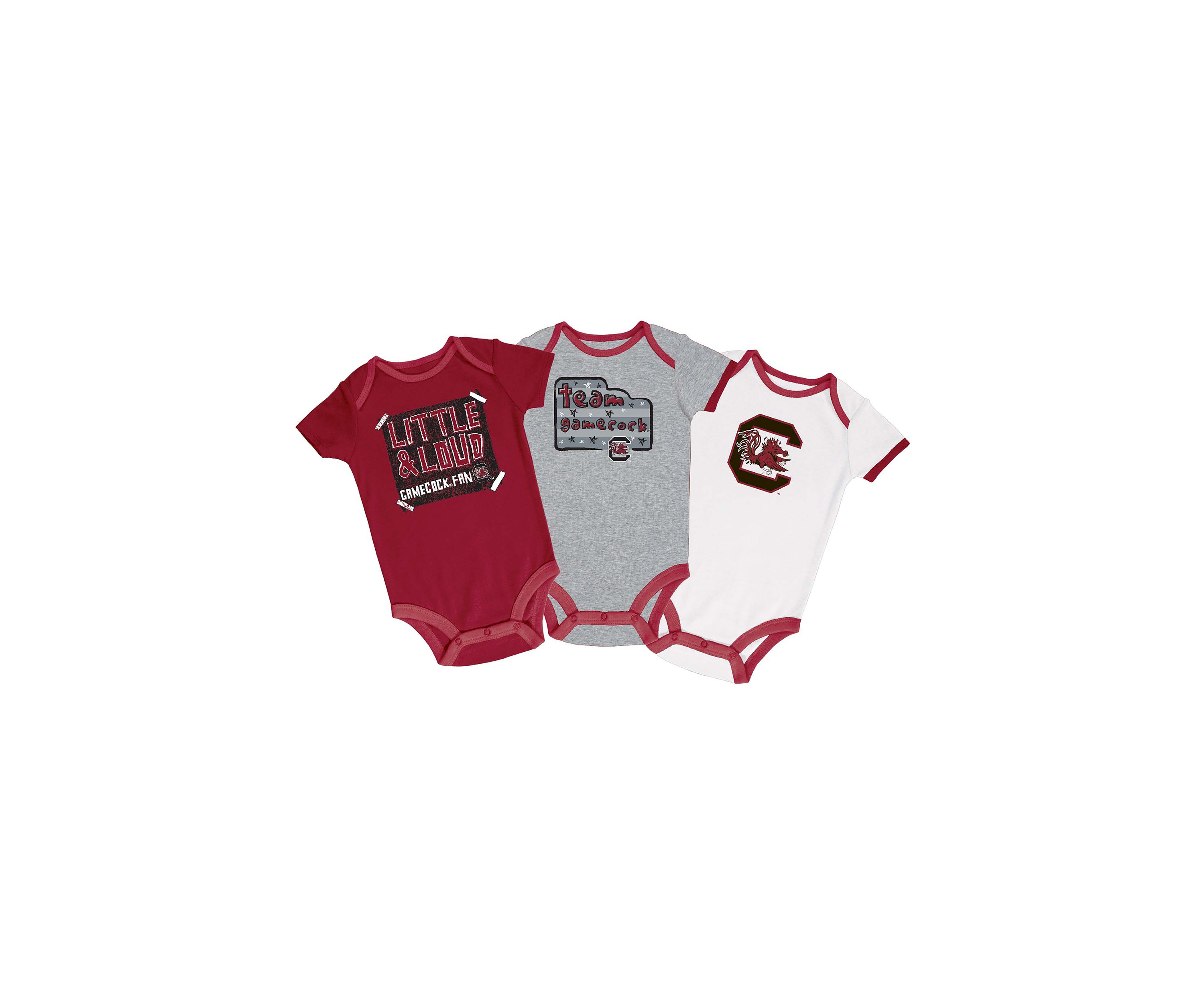 NCAA Baby Boys South Carolina Gamecocks Bodysuits - 3 Pack
