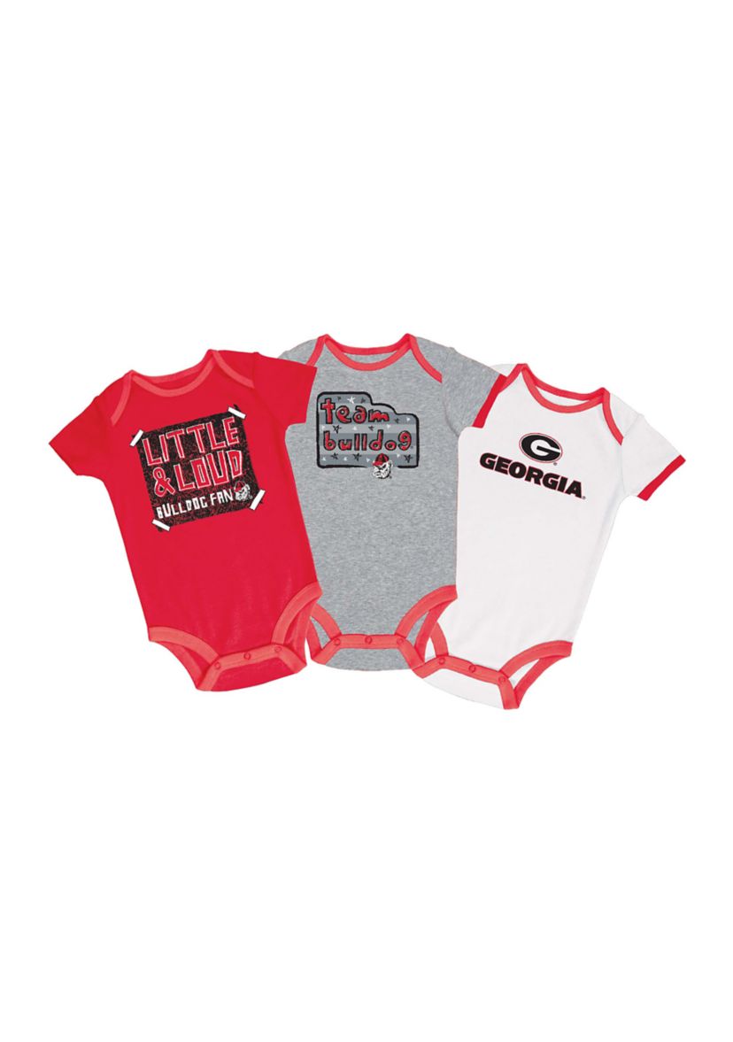 NCAA Baby Boys Georgia Bulldogs Bodysuits - 3 Pack
