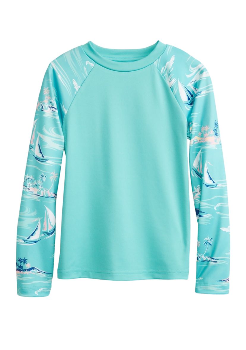 Boys 4-7 Long Sleeve Printed Swim Rash Guard